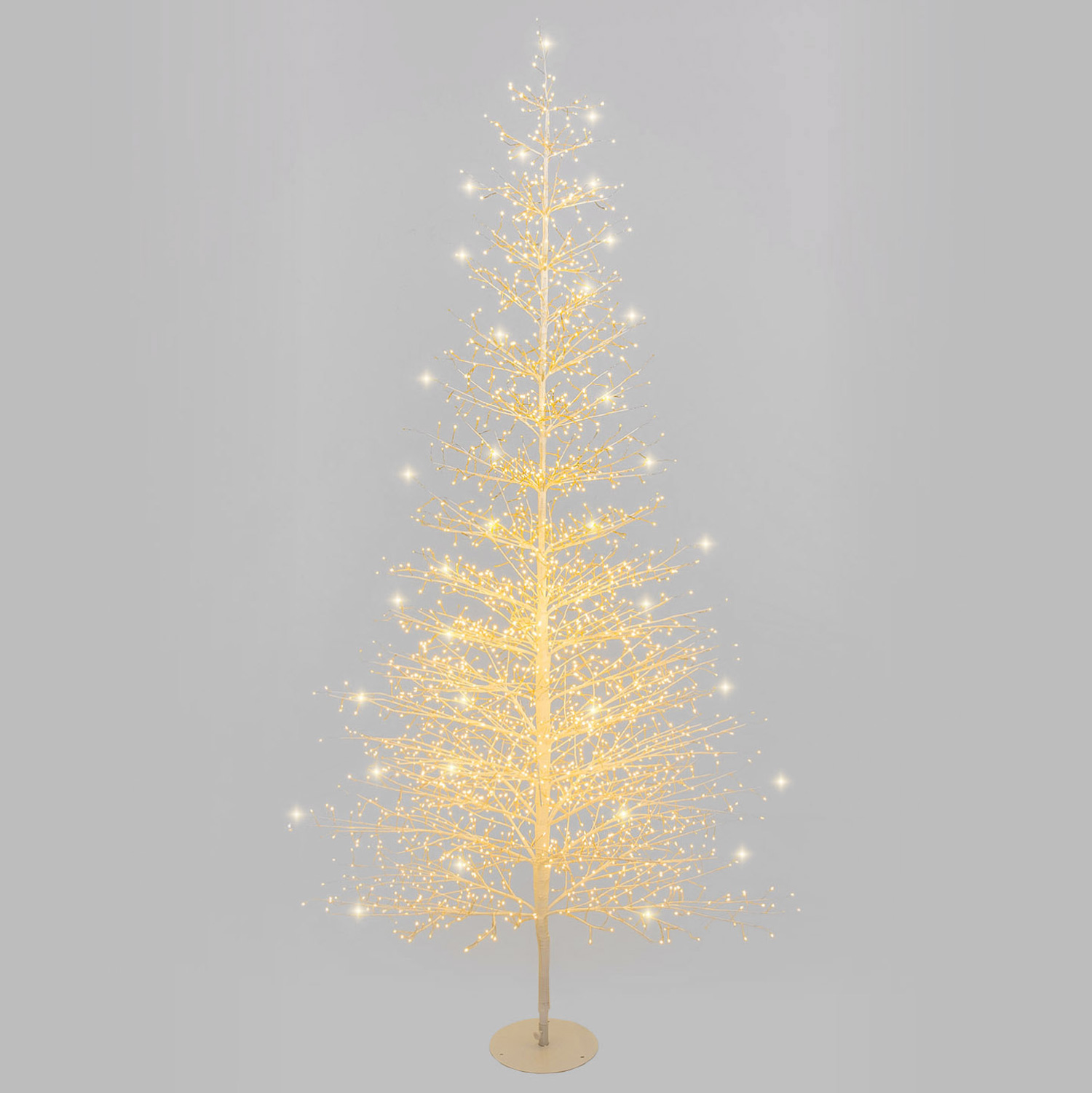 Albero Conico Tiglio bianco h 2,3 m, 2432 microled bianco caldo, uso interno