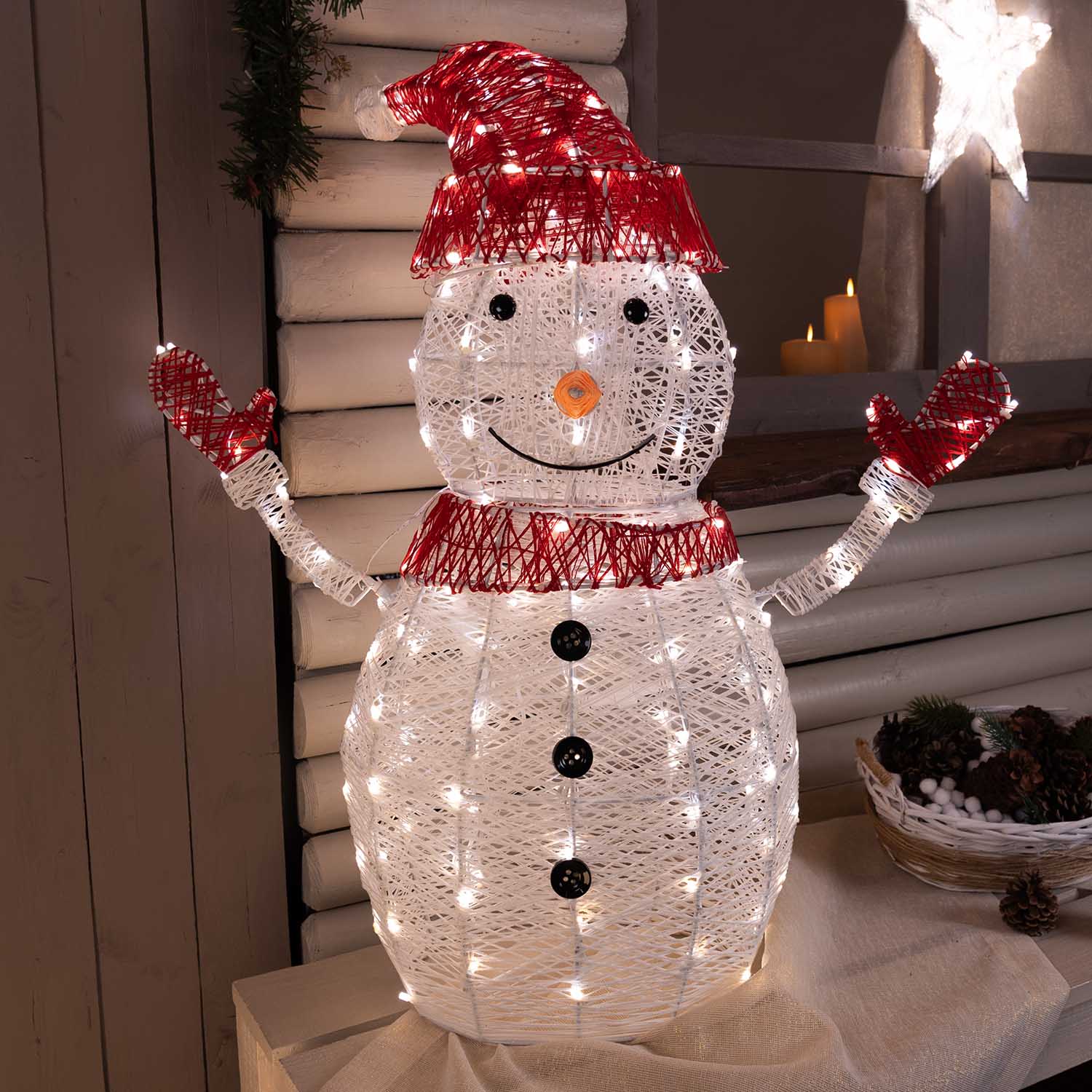 3D-Schneemann White & Color, H. 100 cm, 275 Dual Color LEDs in Warmweiß und Kaltweiß 5 3D-Schneemann White & Color, H. 100 cm, 275 Dual Color LEDs in Warmweiß und Kaltweiß 5