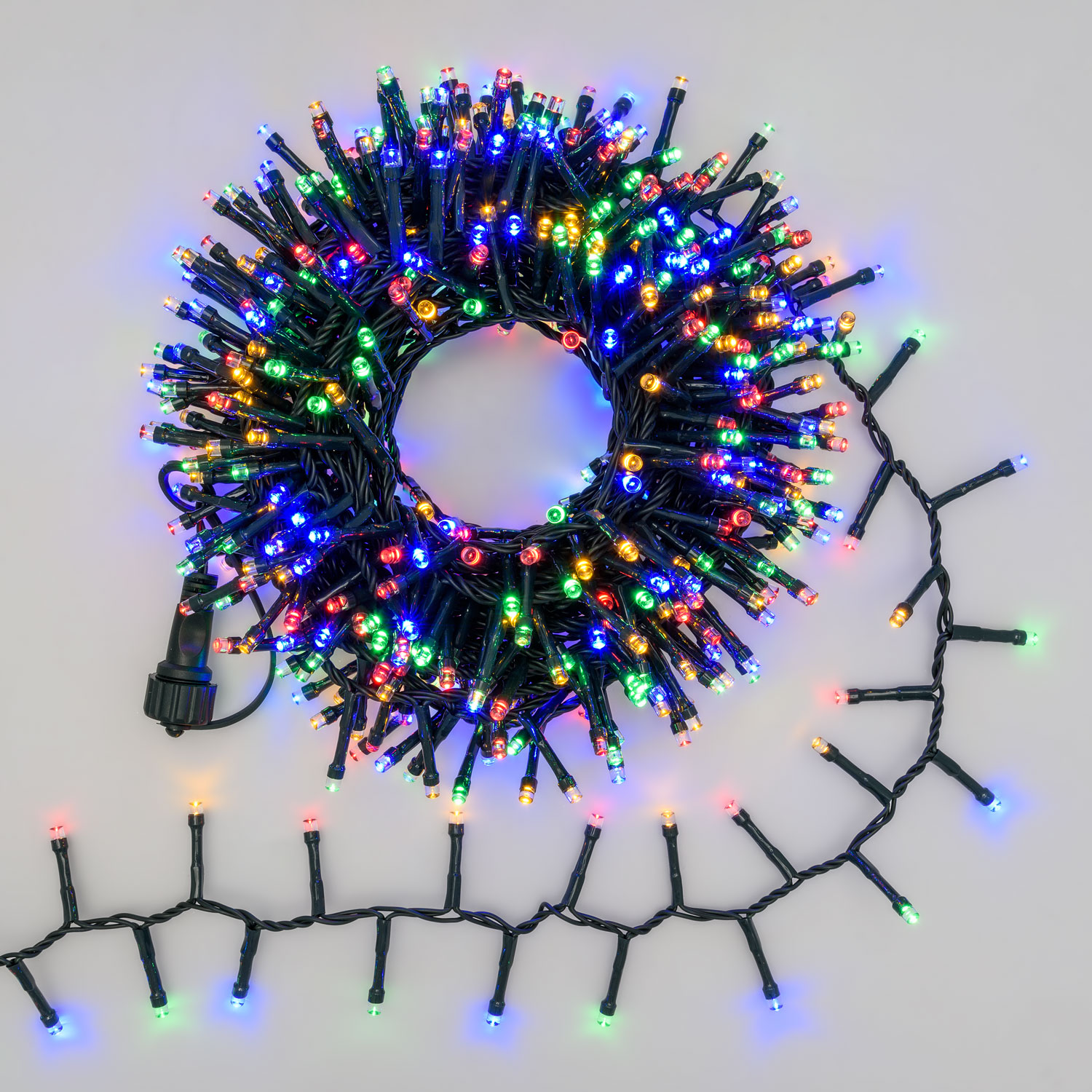 10m 500 Multi Coloured Led Connectable Mini Cluster Lights, Green Cable 1 10m 500 Multi Coloured Led Connectable Mini Cluster Lights, Green Cable 1