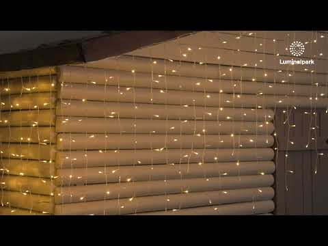Eisregen-Lichterkette 3 x H 0,96 m, 360 Mini-LEDs warmweiß, transparentes Kabel 2