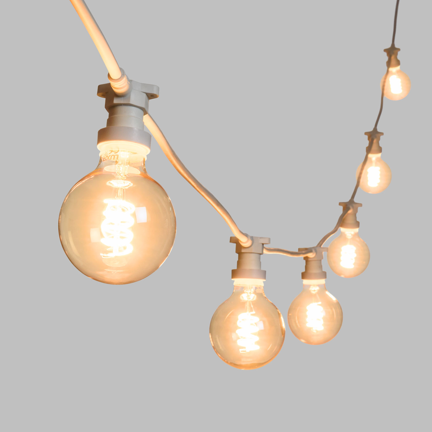 Guirnalda 5m con 16 bombillas led de 4W globo espiral Ø 95mm 4 Guirnalda 5m con 16 bombillas led de 4W globo espiral Ø 95mm 4