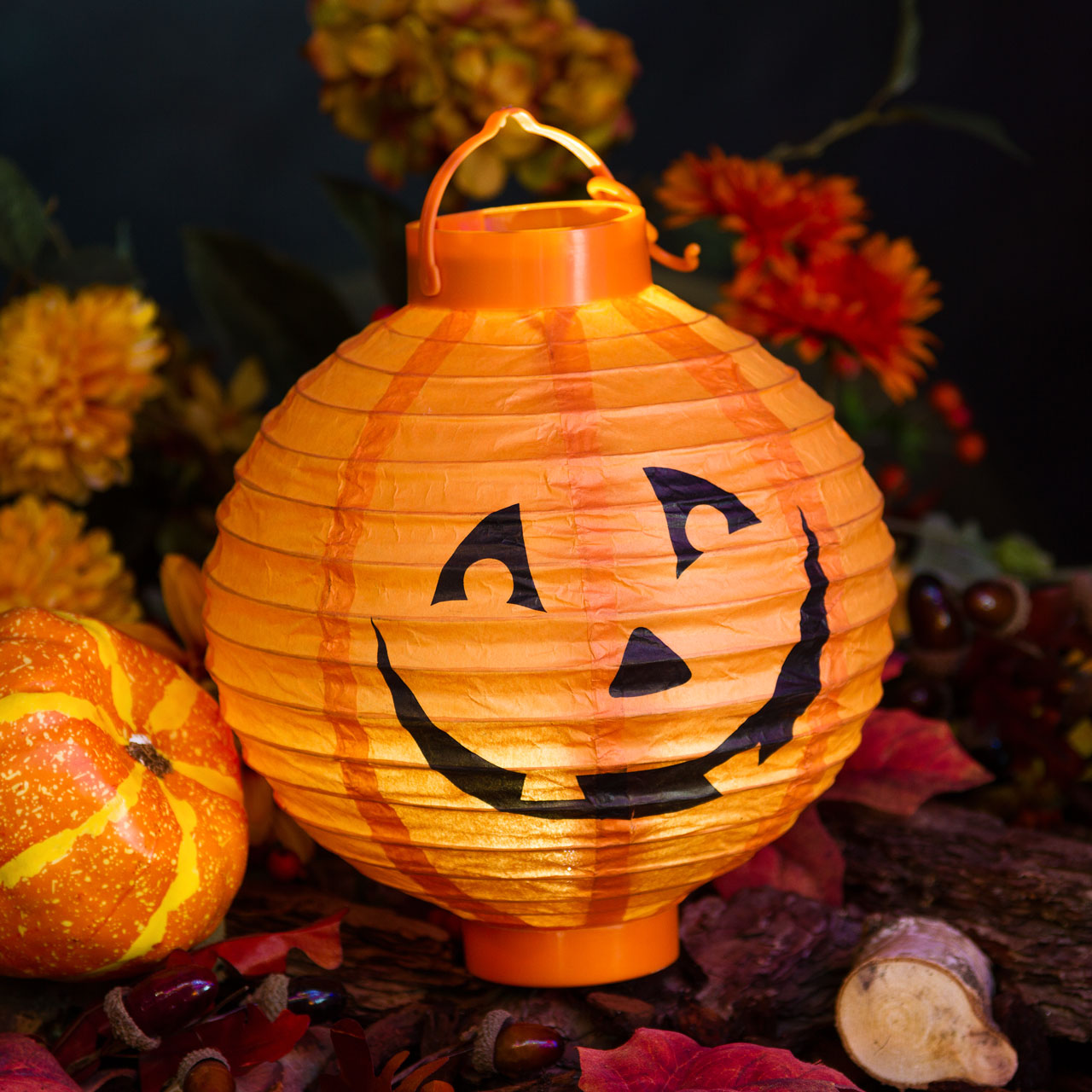 Farolillo Led calabaza de Halloween Ø 20 cm 2 Farolillo Led calabaza de Halloween Ø 20 cm 2