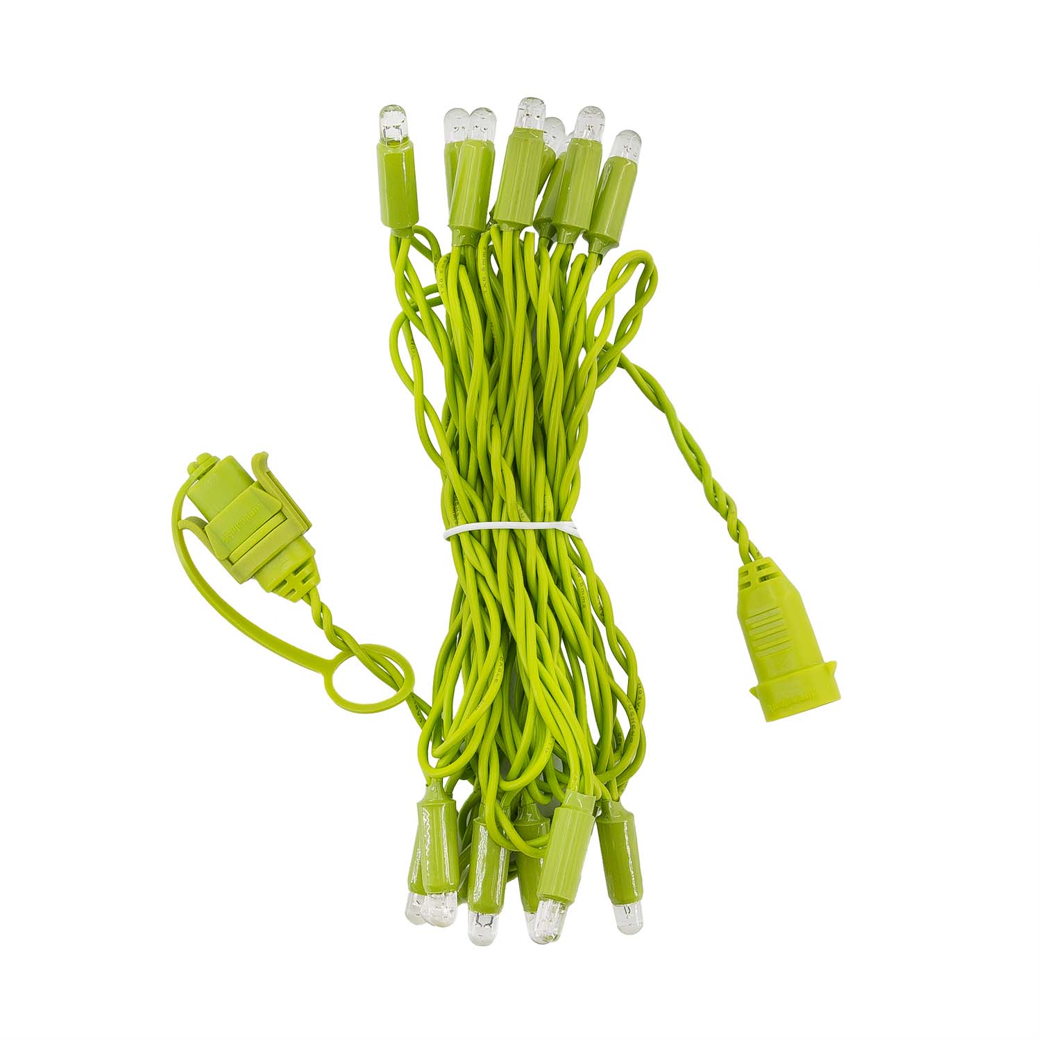 Green Wall Light String Light, 3.15 m, 16 Warm White Dual Color MaxiLEDs, Light Green Cable, Extendable