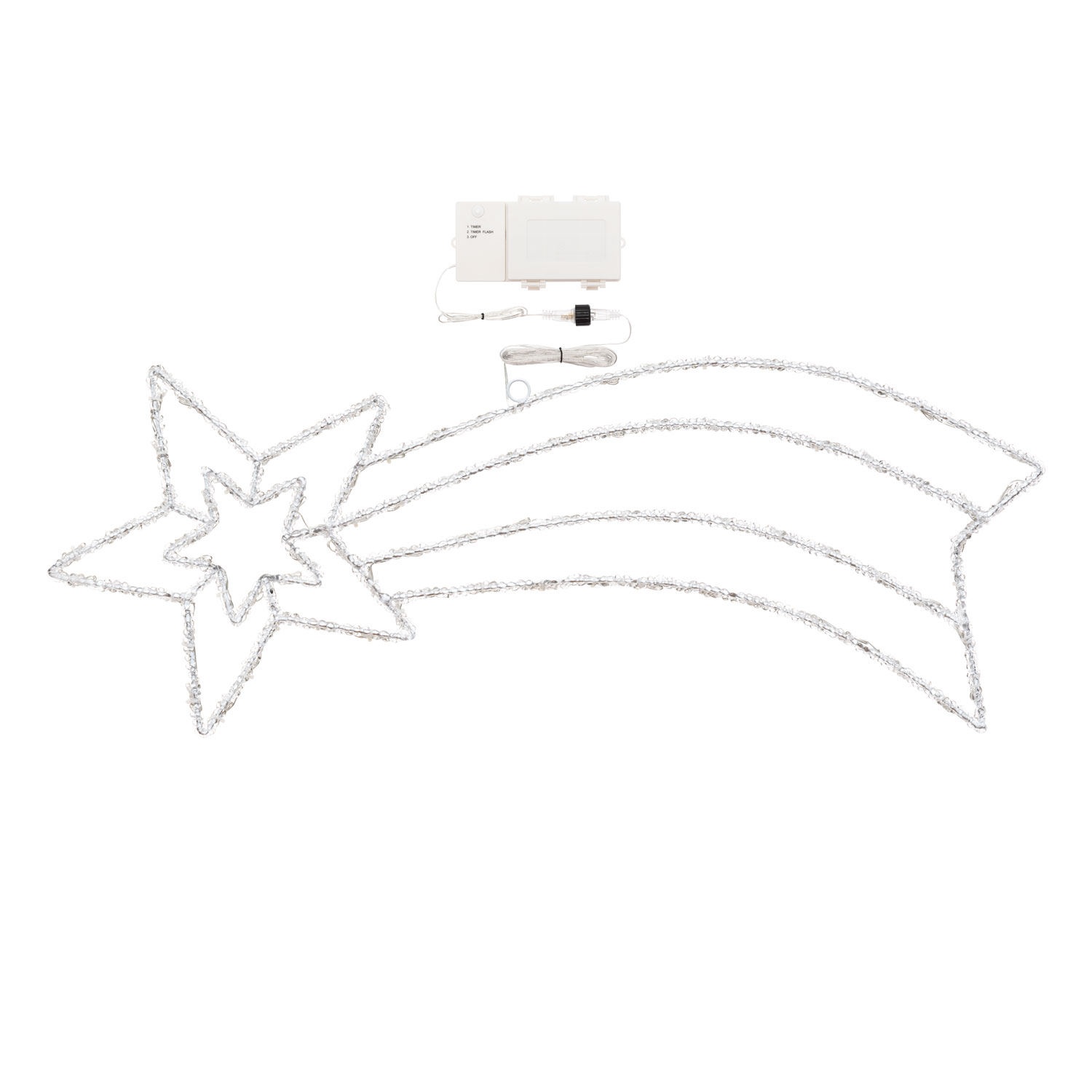 Étoile filante effet glaçé à piles 95 x h 37 cm, 90 led blanc froid 3 Étoile filante effet glaçé à piles 95 x h 37 cm, 90 led blanc froid 3