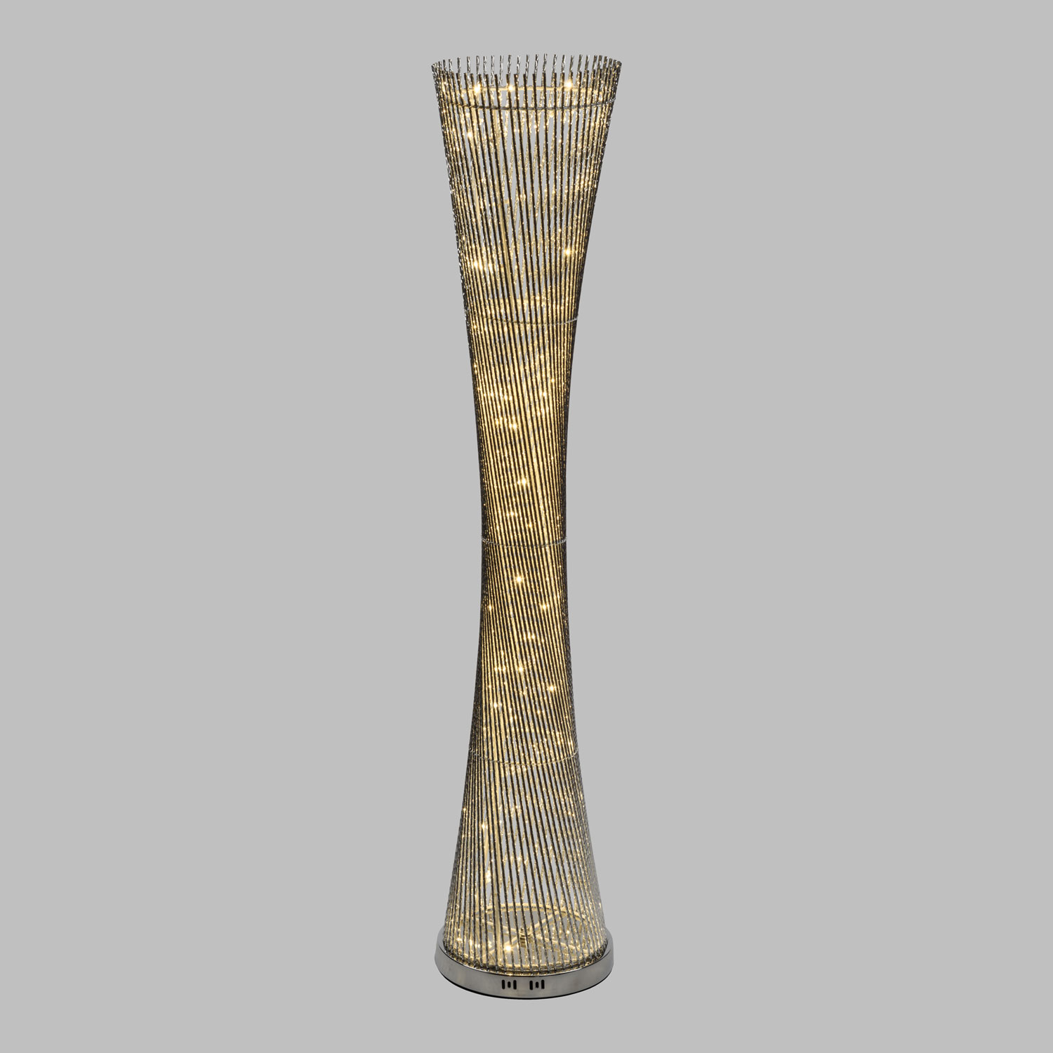 Colonna vaso argento intrecciato h 140 cm, 100 led bianco naturale 1 Colonna vaso argento intrecciato h 140 cm, 100 led bianco naturale 1