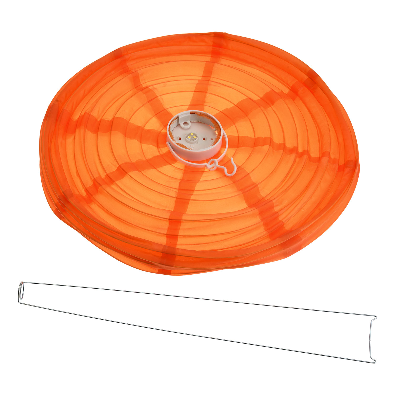 Orangener LED-Lampion Ø 40 cm, warmweißes Licht 2 Orangener LED-Lampion Ø 40 cm, warmweißes Licht 2