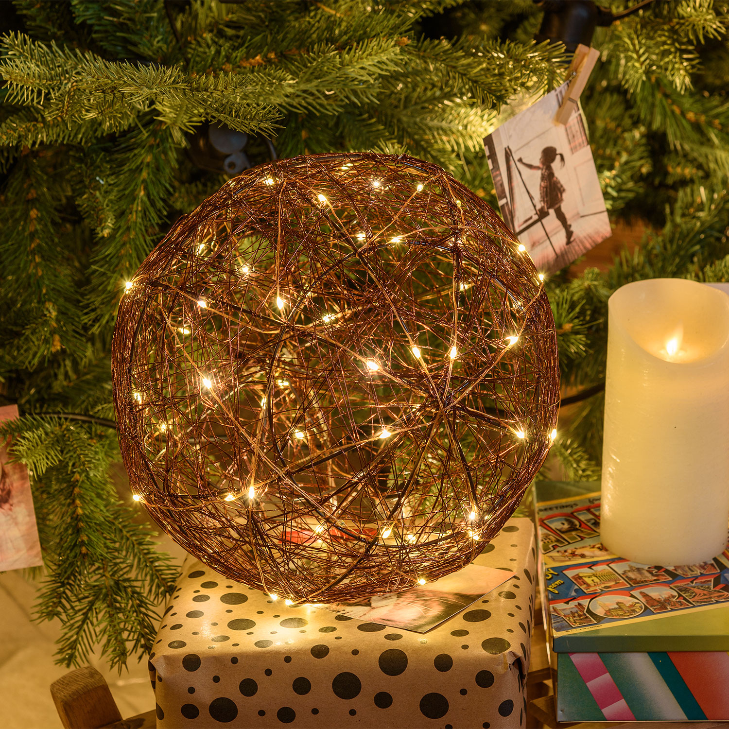 3D-Kupferkugel Ø 25 cm, 120 Micro LEDs warmweiß 6 3D-Kupferkugel Ø 25 cm, 120 Micro LEDs warmweiß 6