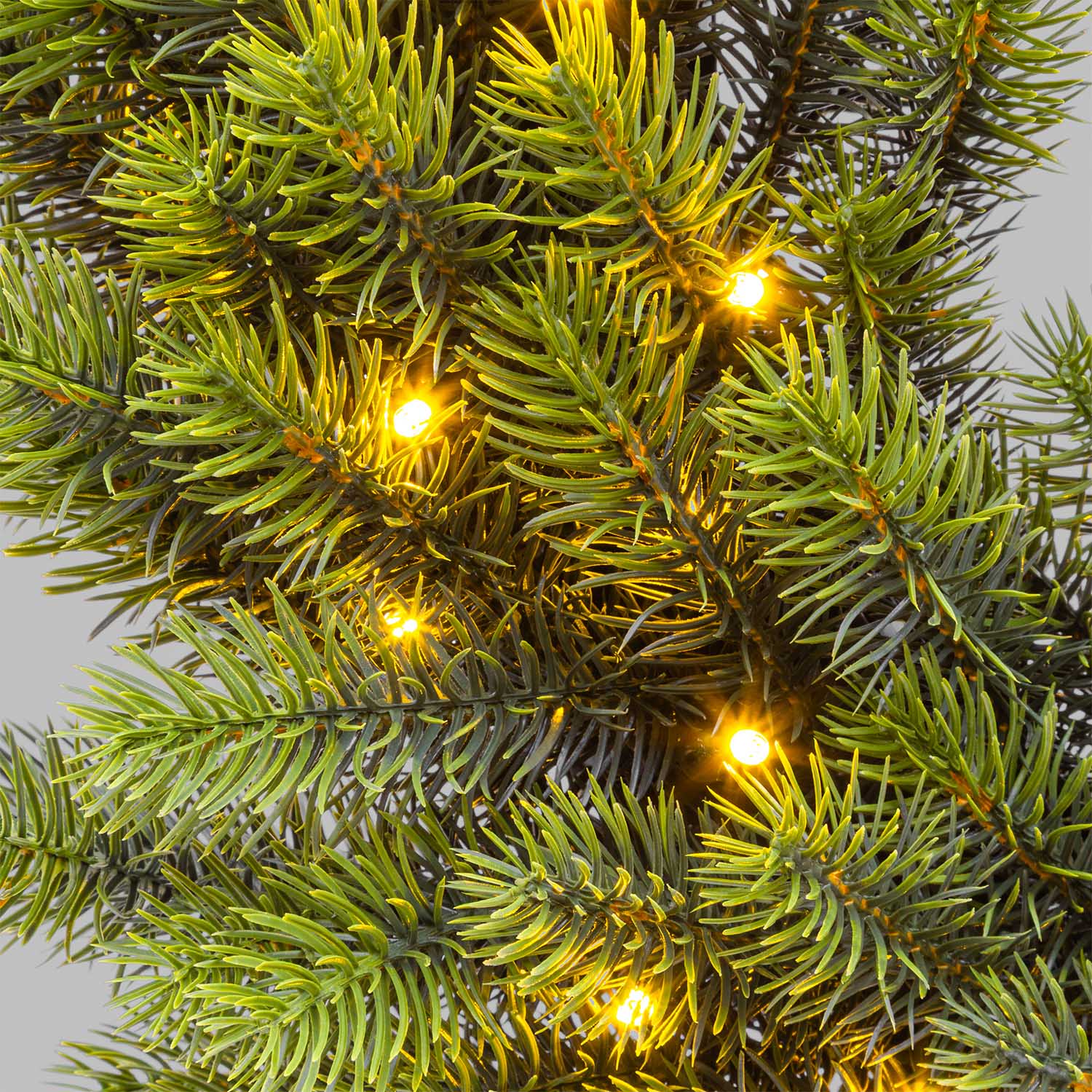 Corona Alpino in finto pino a batteria Ø 60 cm, 80 led integrati bianco caldo 7