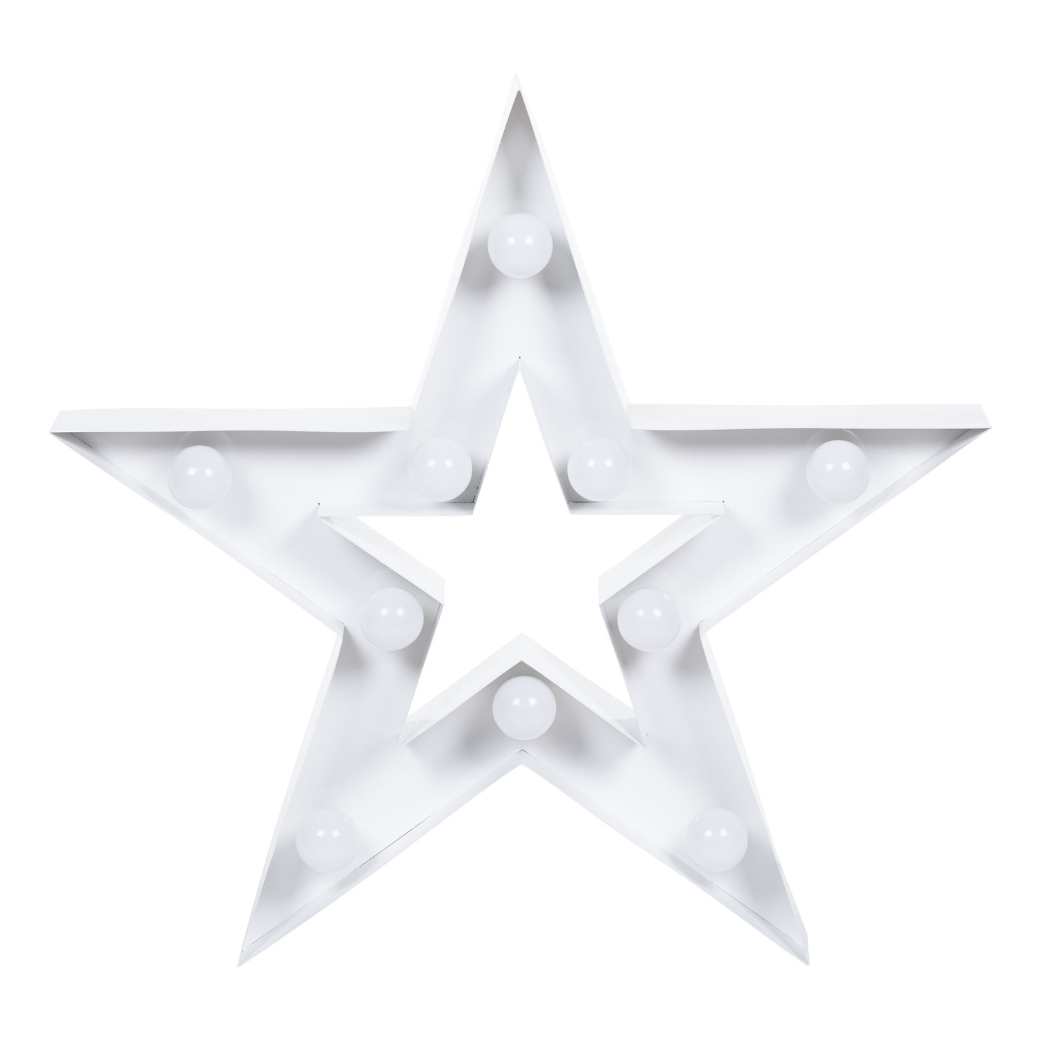 Estrella de metal blanco 60cm, 10 portalámparas E14 3 Estrella de metal blanco 60cm, 10 portalámparas E14 3