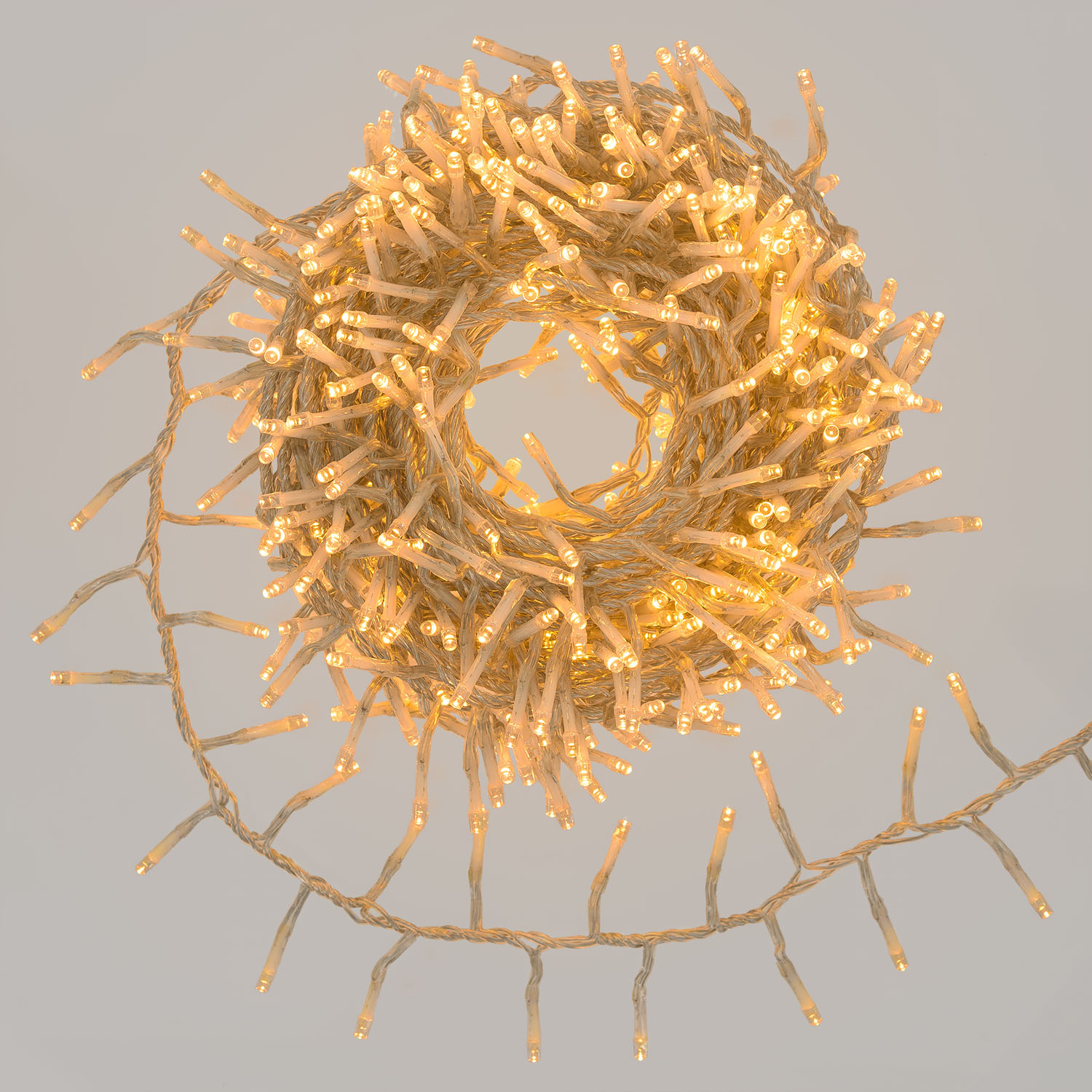 MiniCluster Lichterkette Connect+ 12 m, 600 LEDs Warmweiß, transparentes Kabel, verlängerbar MiniCluster Lichterkette Connect+ 12 m, 600 LEDs Warmweiß, transparentes Kabel, verlängerbar