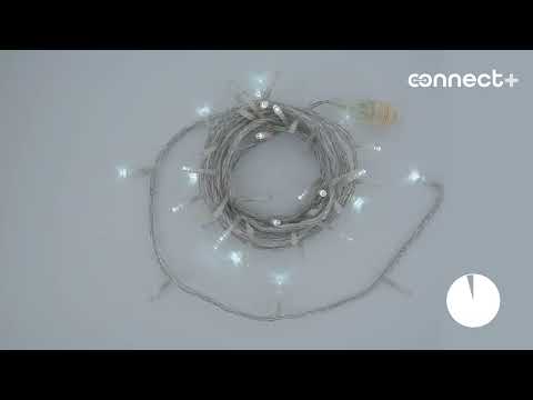 Catena Connect+ 5 m, 50 led bianco freddo, cavo trasparente, prolungabile 2