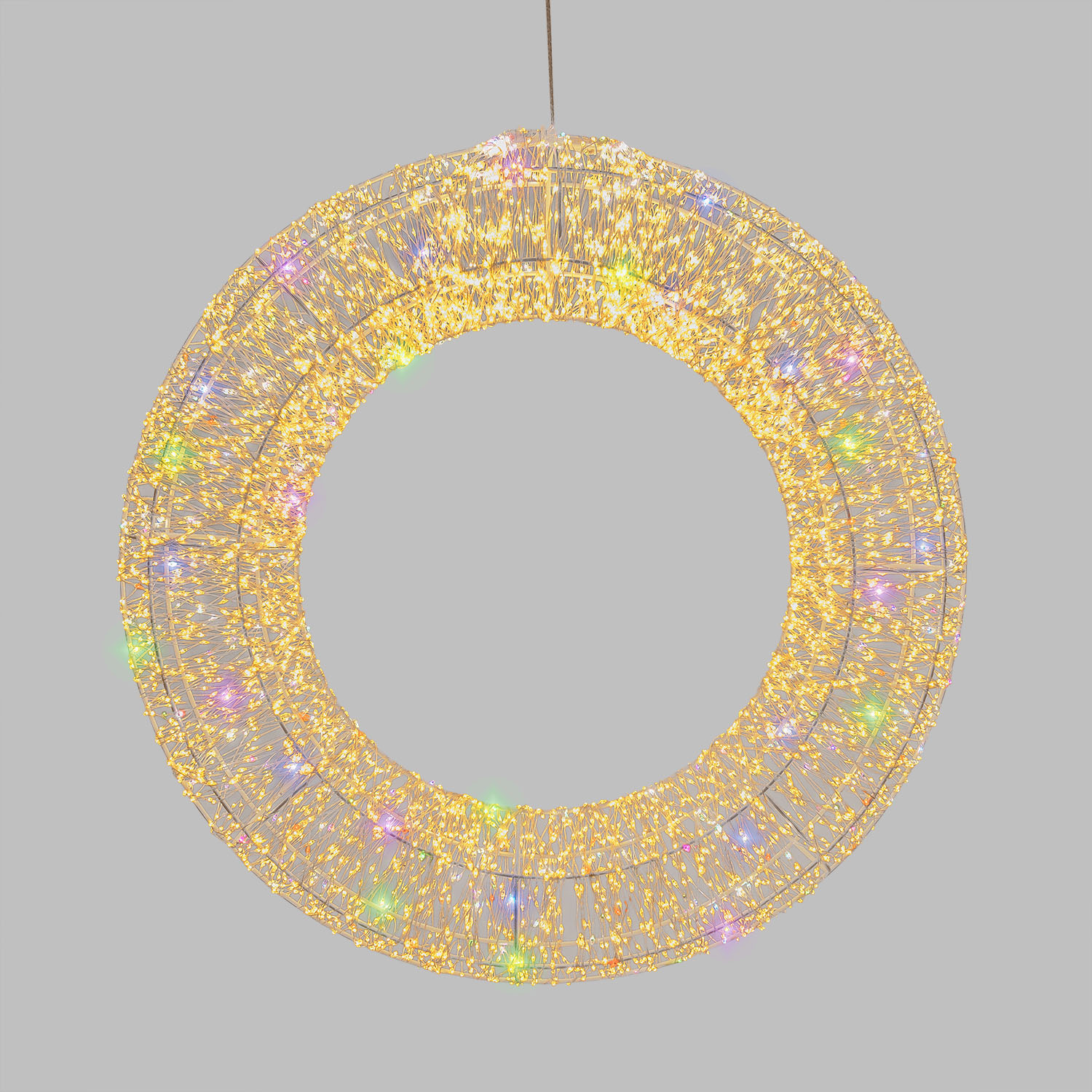 Corona Bianca 3D Ø 75 cm, microled bianco caldo e RGB, uso interno