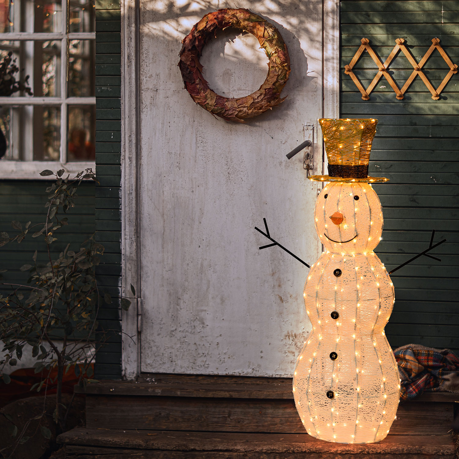 Pupazzo di Neve Light Cream & Brown 120 cm, led bianco extra caldo 6 Pupazzo di Neve Light Cream & Brown 120 cm, led bianco extra caldo 6
