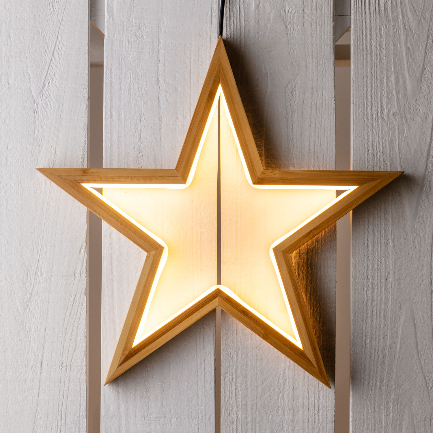 Étoile en bois naturel, 35 cm, led blanc chaud Étoile en bois naturel, 35 cm, led blanc chaud