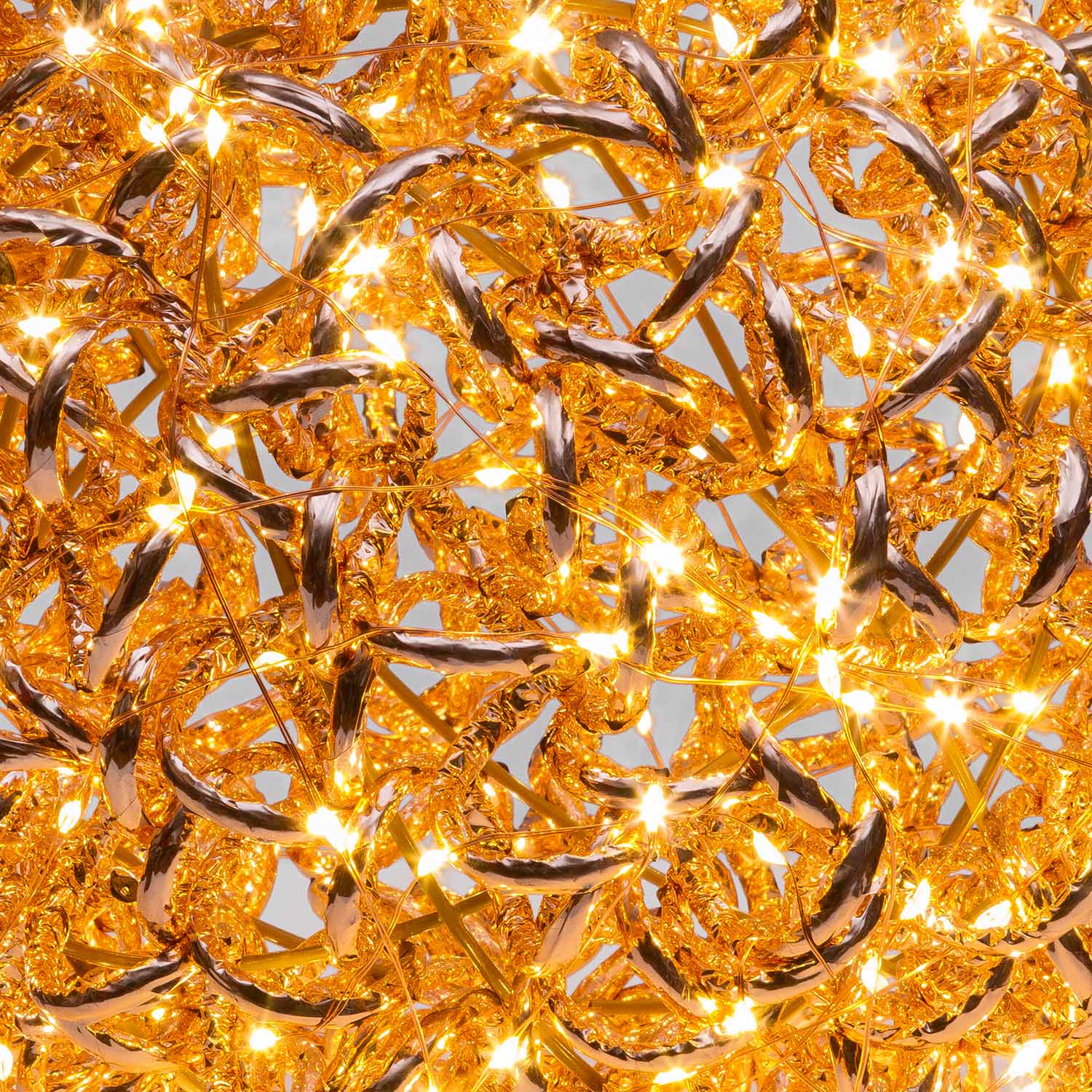 Sfera in metallo 3D Rose Gold, filo a spirale, ∅25 cm, 200 microled bianco caldo 2