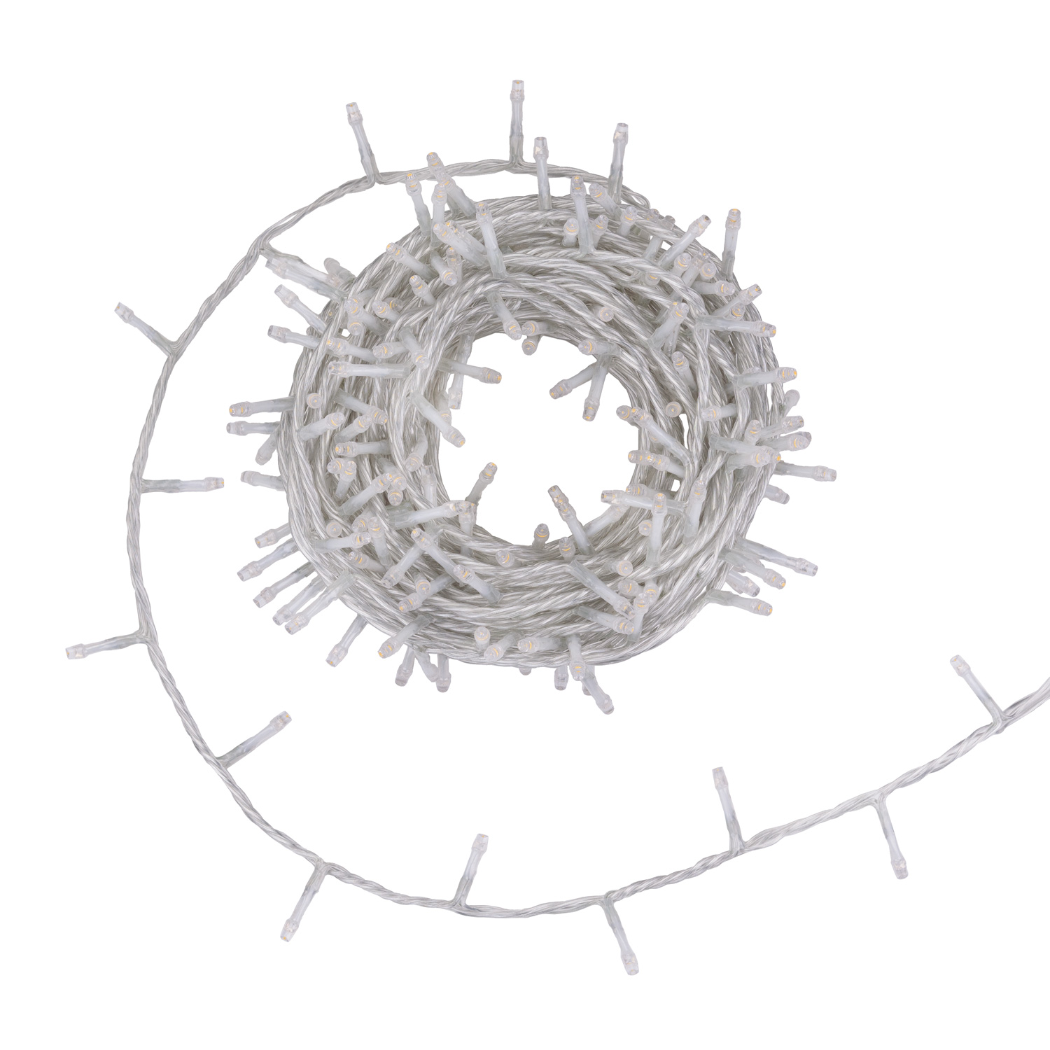 Guirnalda Connect+ 25 m, 500 led blanco cálido, cable transparente, prolongable 6
