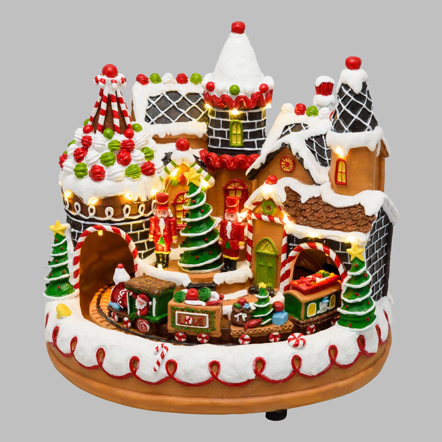 Villaggio di Natale, Candy Village con Trenino rotante, h 25 cm, musiche natalizie 7 Villaggio di Natale, Candy Village con Trenino rotante, h 25 cm, musiche natalizie 7