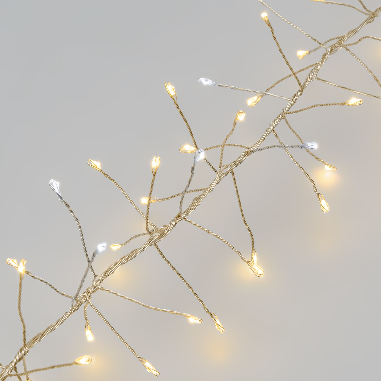 Guirlande Festoon argentée 20 m, 1600 microled blanc chaud et blanc froid Guirlande Festoon argentée 20 m, 1600 microled blanc chaud et blanc froid