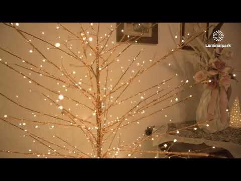 Albero Ramo Tiglio oro rosa h 1,7 m, 784 microled bianco caldo, uso interno 2