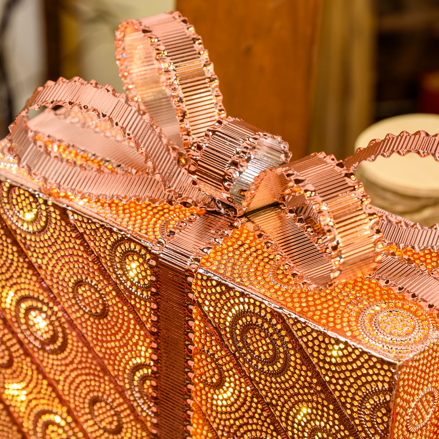 h 30.5cm, 50 Warm White LEDs Copper metal Gift Box 5 h 30.5cm, 50 Warm White LEDs Copper metal Gift Box 5