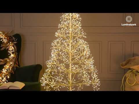 Albero Champagne RICCO, h 1,5 m, 1500 microled bianco caldo e bianco freddo, uso interno 2