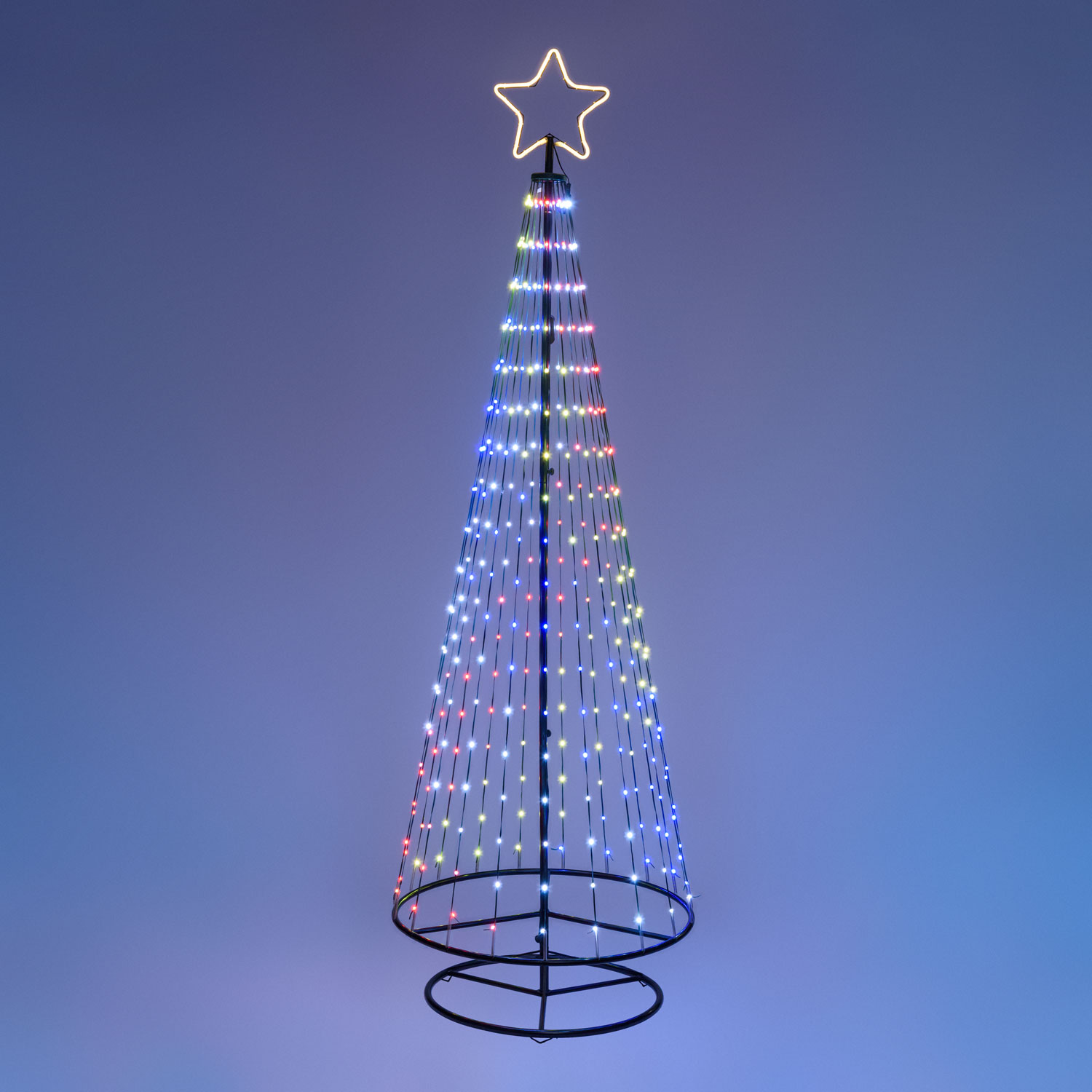 Albero conico ripiegabile h 240 cm, pixel led RGB cambiacolore 1 Albero conico ripiegabile h 240 cm, pixel led RGB cambiacolore 1