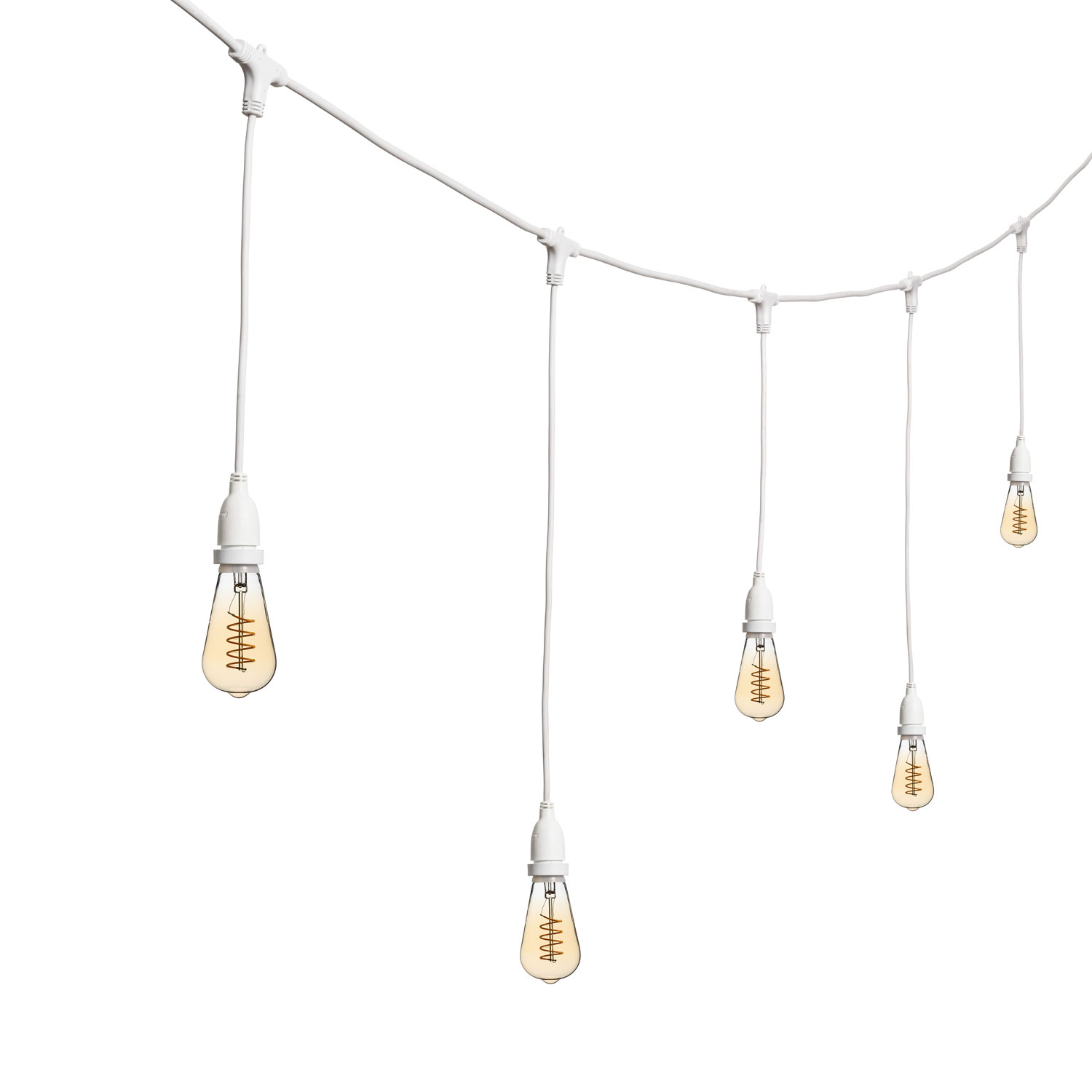 Guirnalda 5m con bombillas led colgantes de 4W Edison espiral Ø 64mm Guirnalda 5m con bombillas led colgantes de 4W Edison espiral Ø 64mm