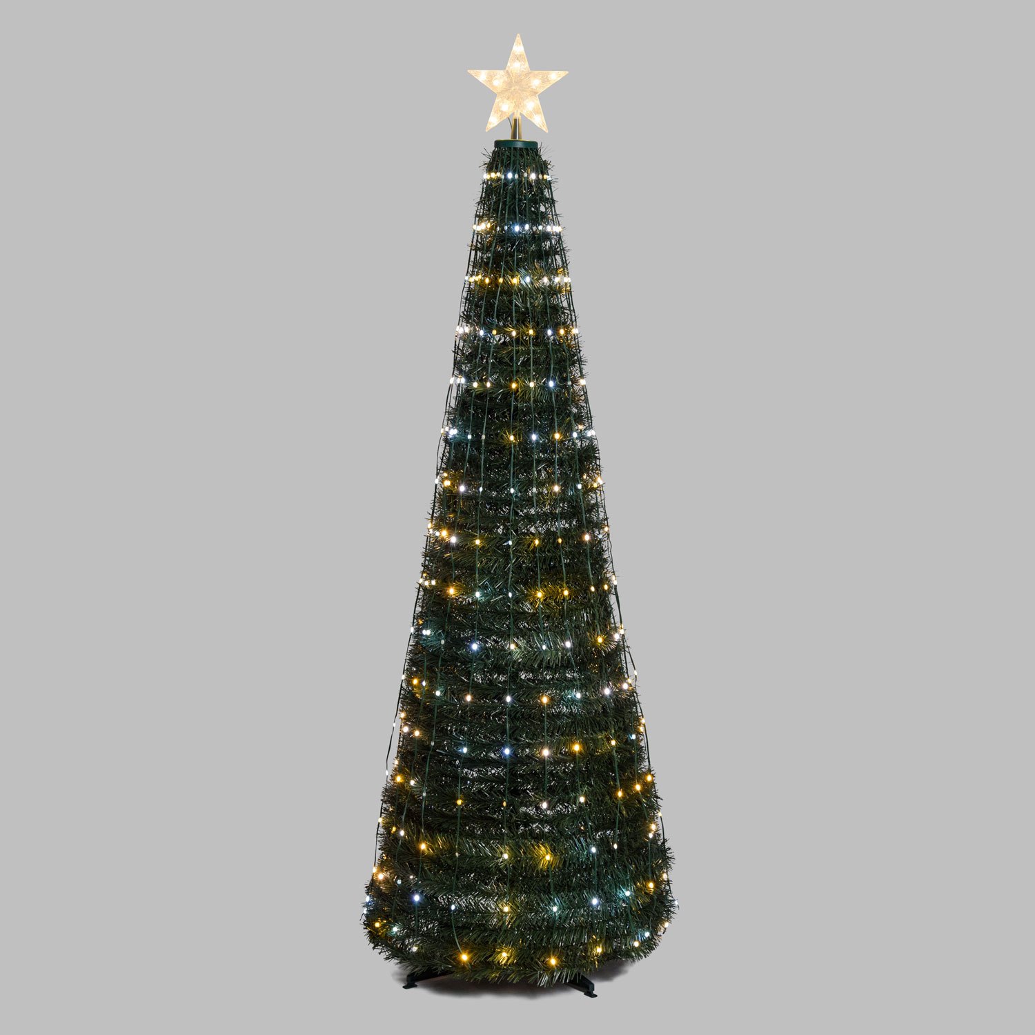 Arbre conique repliable h. 180 cm, Gouttes de lumière Blanc Chaud et Blanc Froid 6 Arbre conique repliable h. 180 cm, Gouttes de lumière Blanc Chaud et Blanc Froid 6