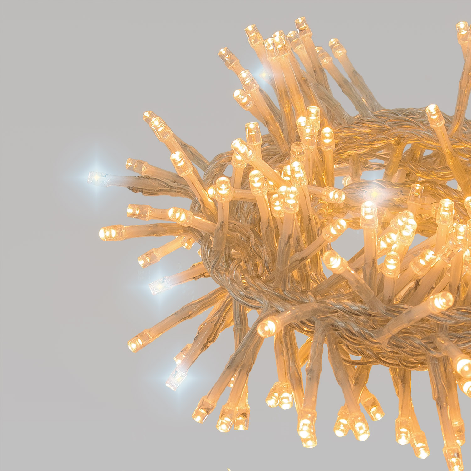 Catena Festone Connect+ 3 m, 300 led bianco caldo e bianco freddo, cavo trasparente, prolungabile 5