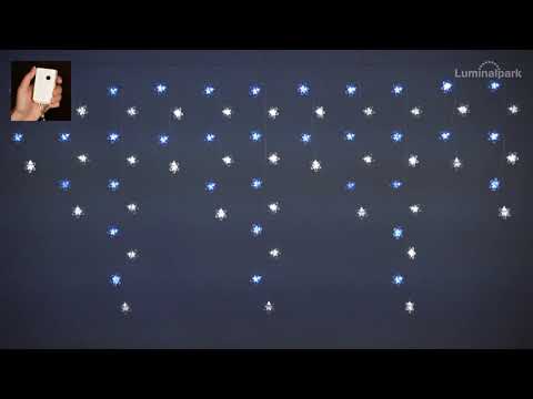 Eisregen-Lichterkette mit LED-Kristalle kaltweiß und blau 2 Eisregen-Lichterkette mit LED-Kristalle kaltweiß und blau 2