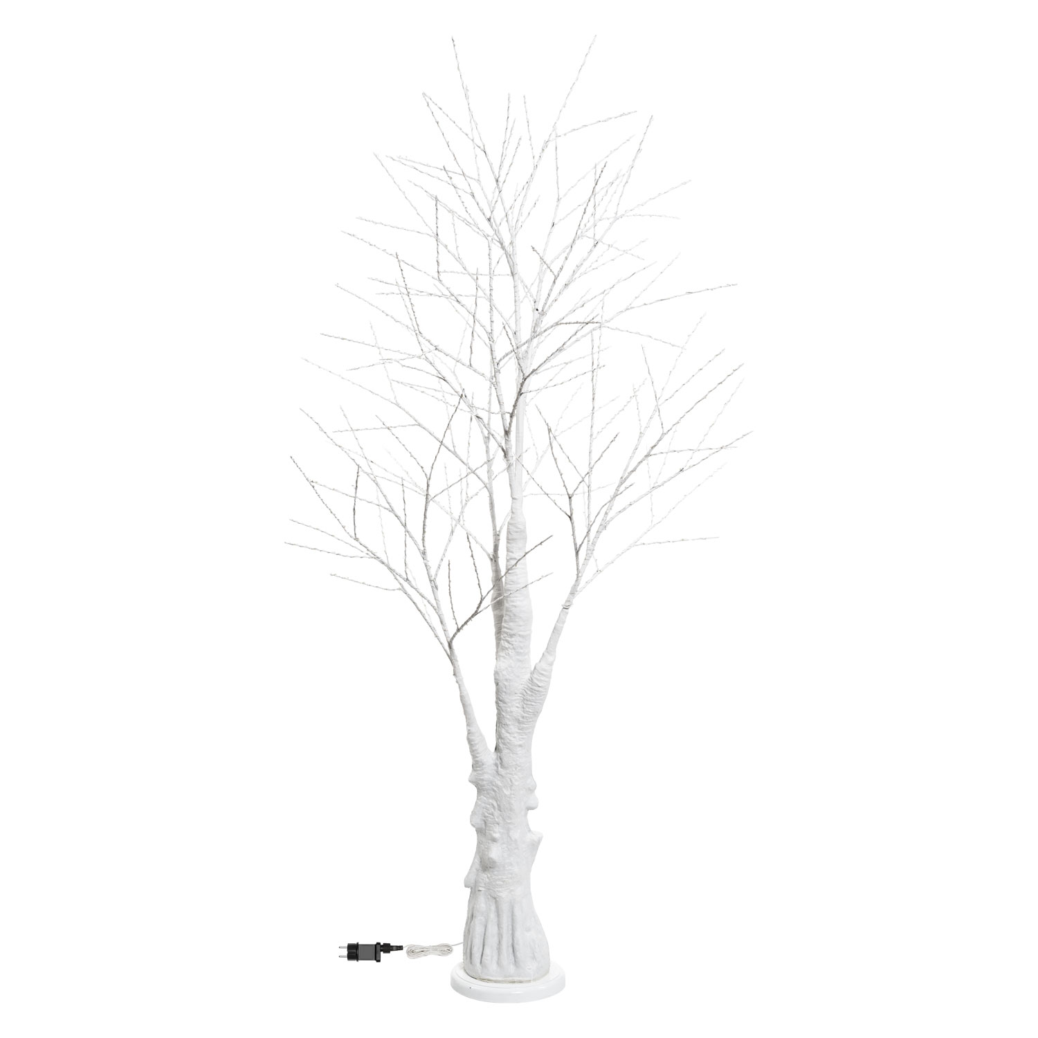 Albero bianco con tronco e base rotonda, microled bianco caldo 7 Albero bianco con tronco e base rotonda, microled bianco caldo 7