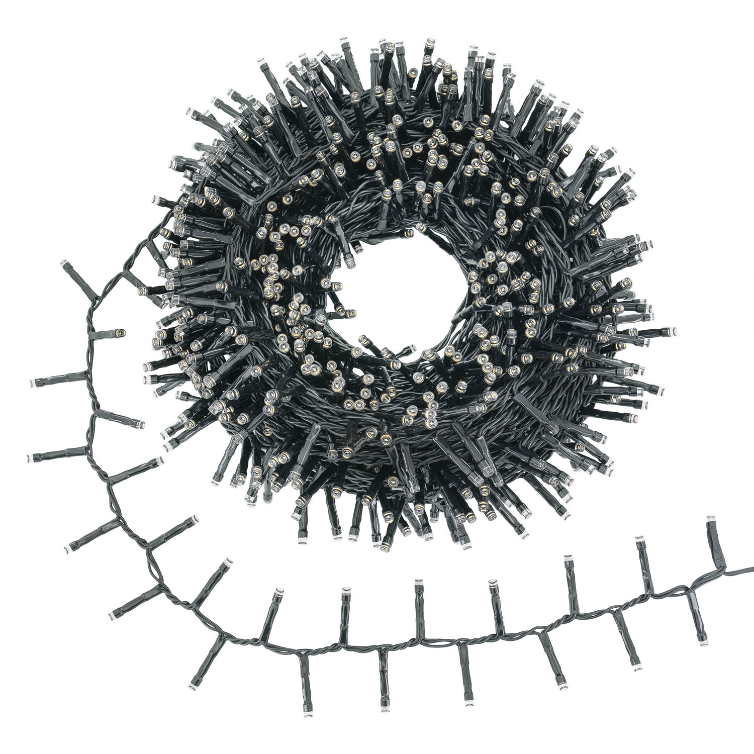 Lichterkette 20,5 m, mit Bewegungssensor, 1000 warmweiße Mini-LEDs, schwarzes Kabel 3