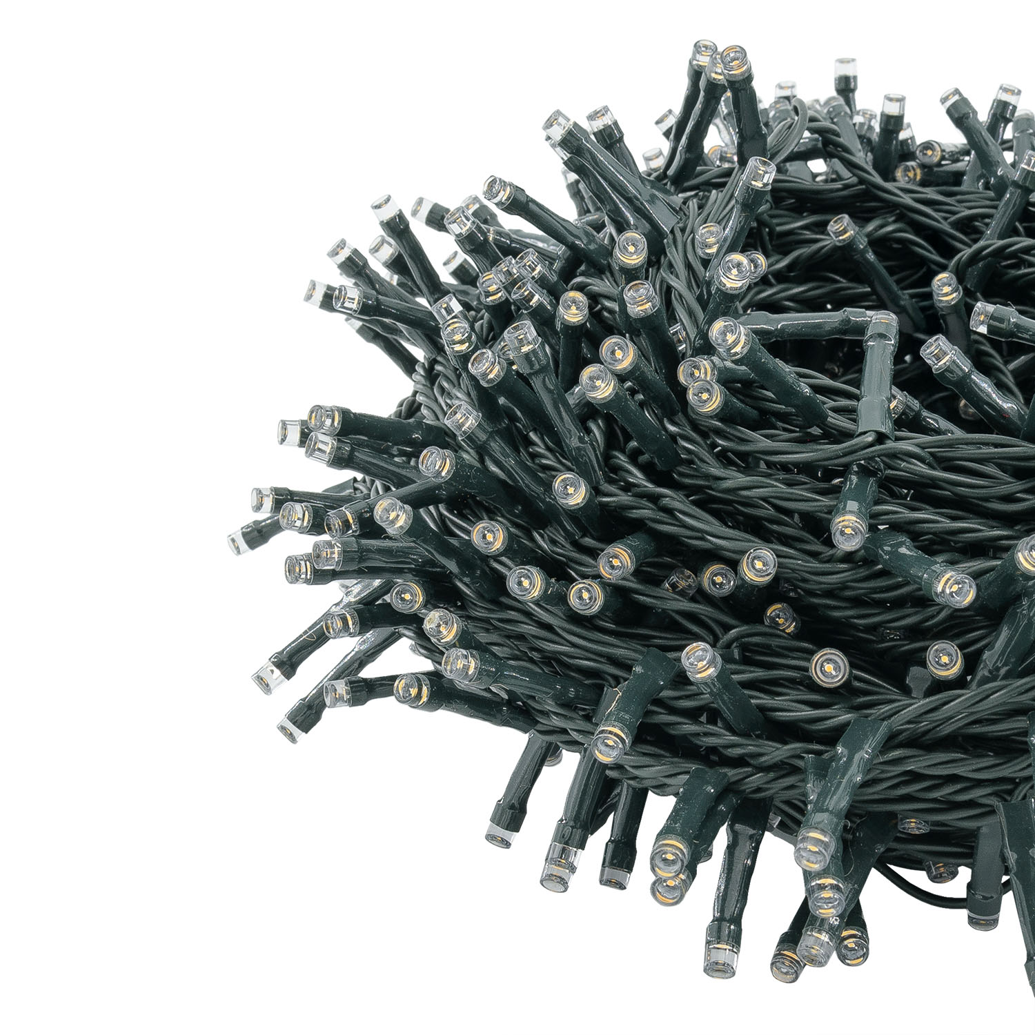 Guirnalda 24,5 m, 600 led Multi blanco cálido, cable verde 4