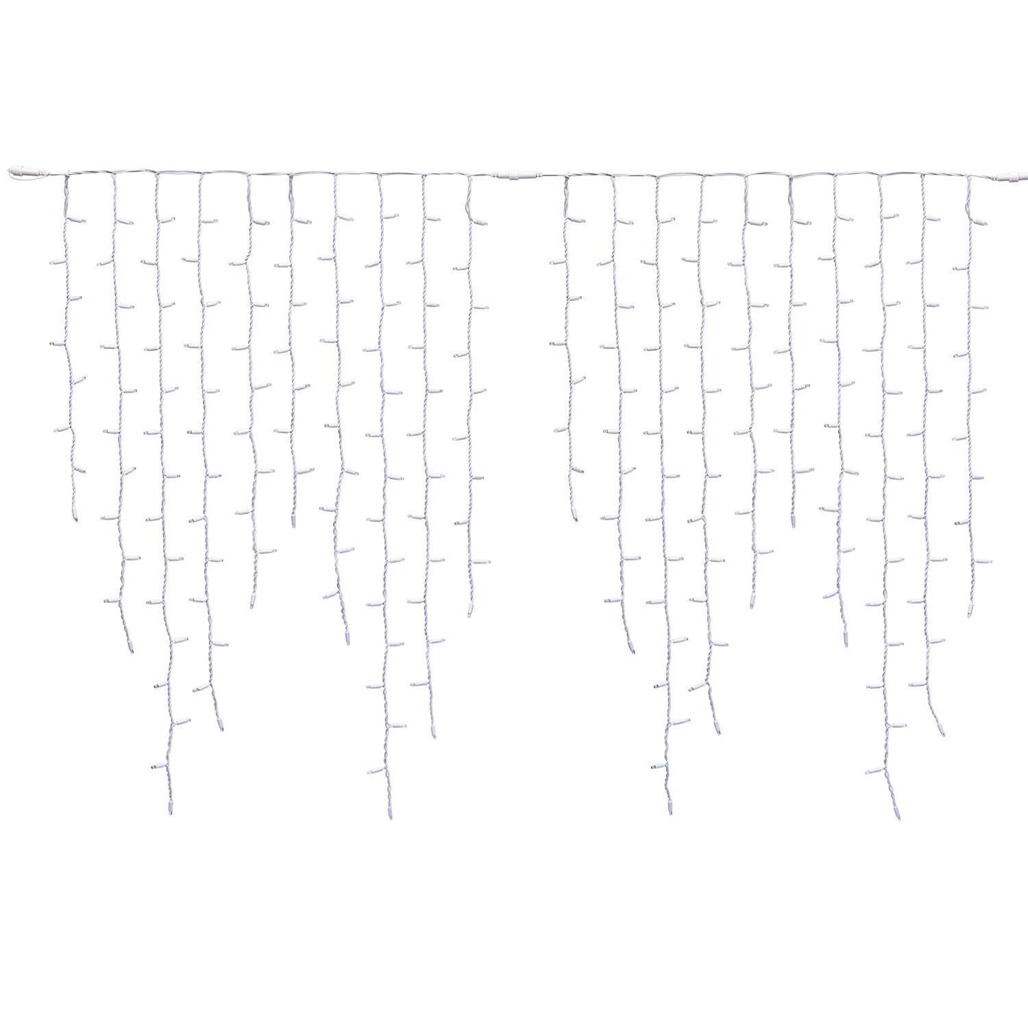 Stalactite 3 x h 1,5 m, 342 maxiled blanc chaud et blanc froid, câble blanc, prolongeable, IP67 4