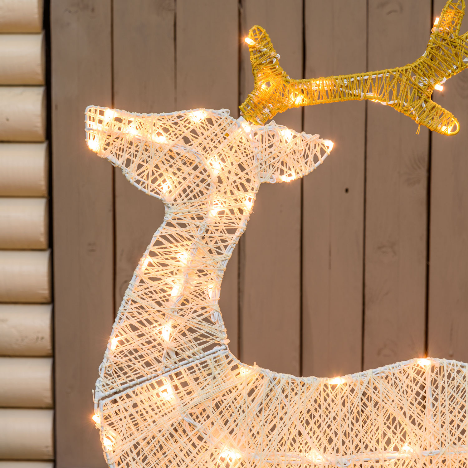 Renne 2D Crème et Marron h. 100 cm, led blanc chaud traditionnel 4 Renne 2D Crème et Marron h. 100 cm, led blanc chaud traditionnel 4