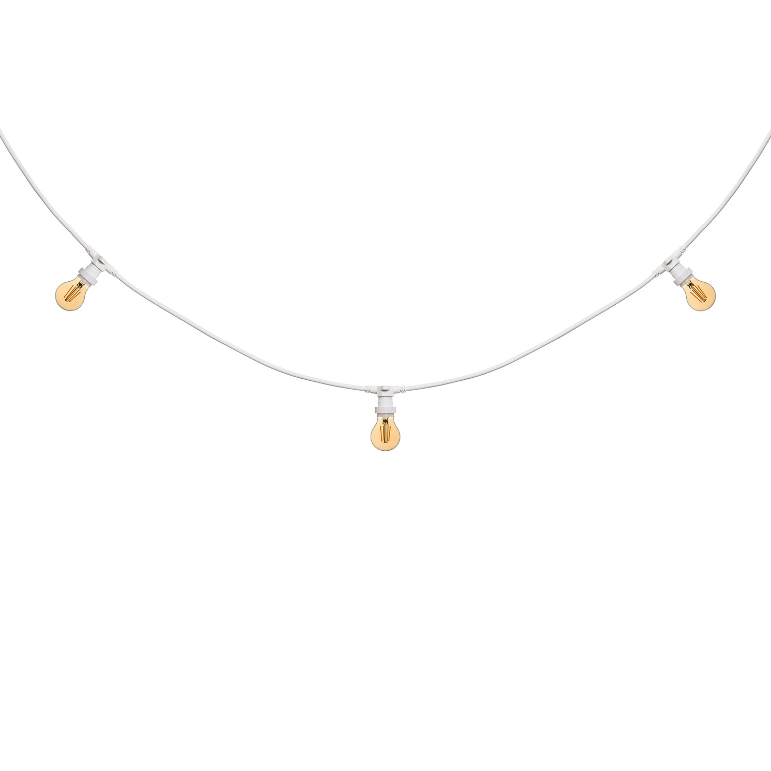 5m Lichterkette, 16 LED-Tropfenbirnen 8 Watt Ø 67 mm, dimmbar, weißes Kabel, erweiterbar 3 5m Lichterkette, 16 LED-Tropfenbirnen 8 Watt Ø 67 mm, dimmbar, weißes Kabel, erweiterbar 3