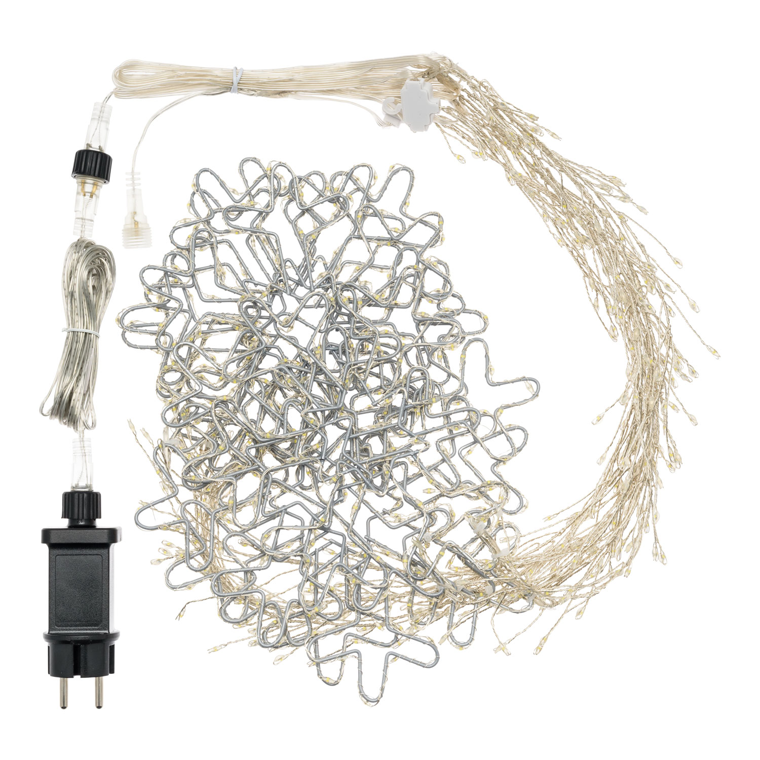 Stalattite decorata con cristalli di neve 3,2 x h 0,8 m, 728 microled bianco freddo 5 Stalattite decorata con cristalli di neve 3,2 x h 0,8 m, 728 microled bianco freddo 5