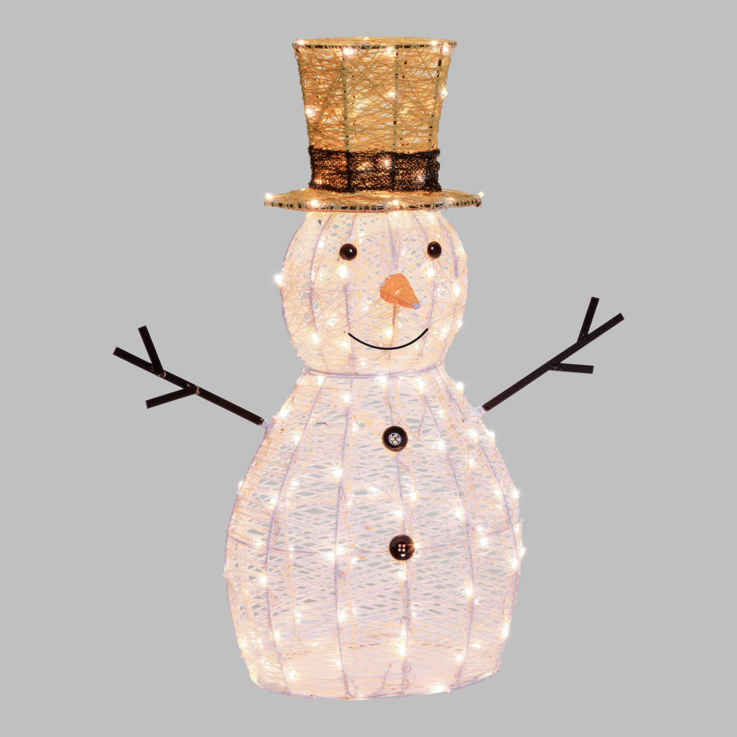 Pupazzo di Neve 3D Light Cream & Brown, h 70 cm, 160 Dual LED bianco extra caldo e bianco freddo 6