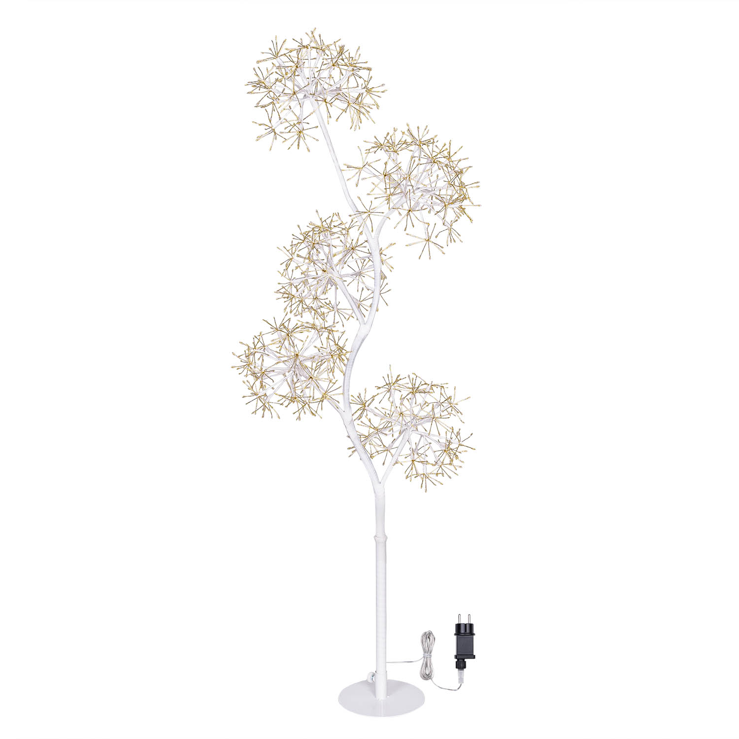 Weißer Baum RICCO mit 5 Straußzweigen, Höhe 1,20 m, 1200 warmweiße MicroLEDs, für den Innenbereich 5 Weißer Baum RICCO mit 5 Straußzweigen, Höhe 1,20 m, 1200 warmweiße MicroLEDs, für den Innenbereich 5