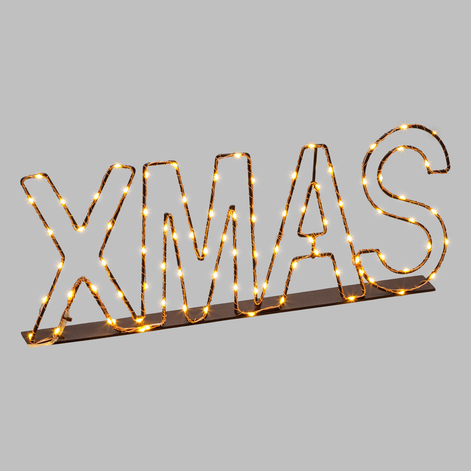 3D Xmas Sign in Brown Metal, 90 Warm White MicroLEDs 4 3D Xmas Sign in Brown Metal, 90 Warm White MicroLEDs 4