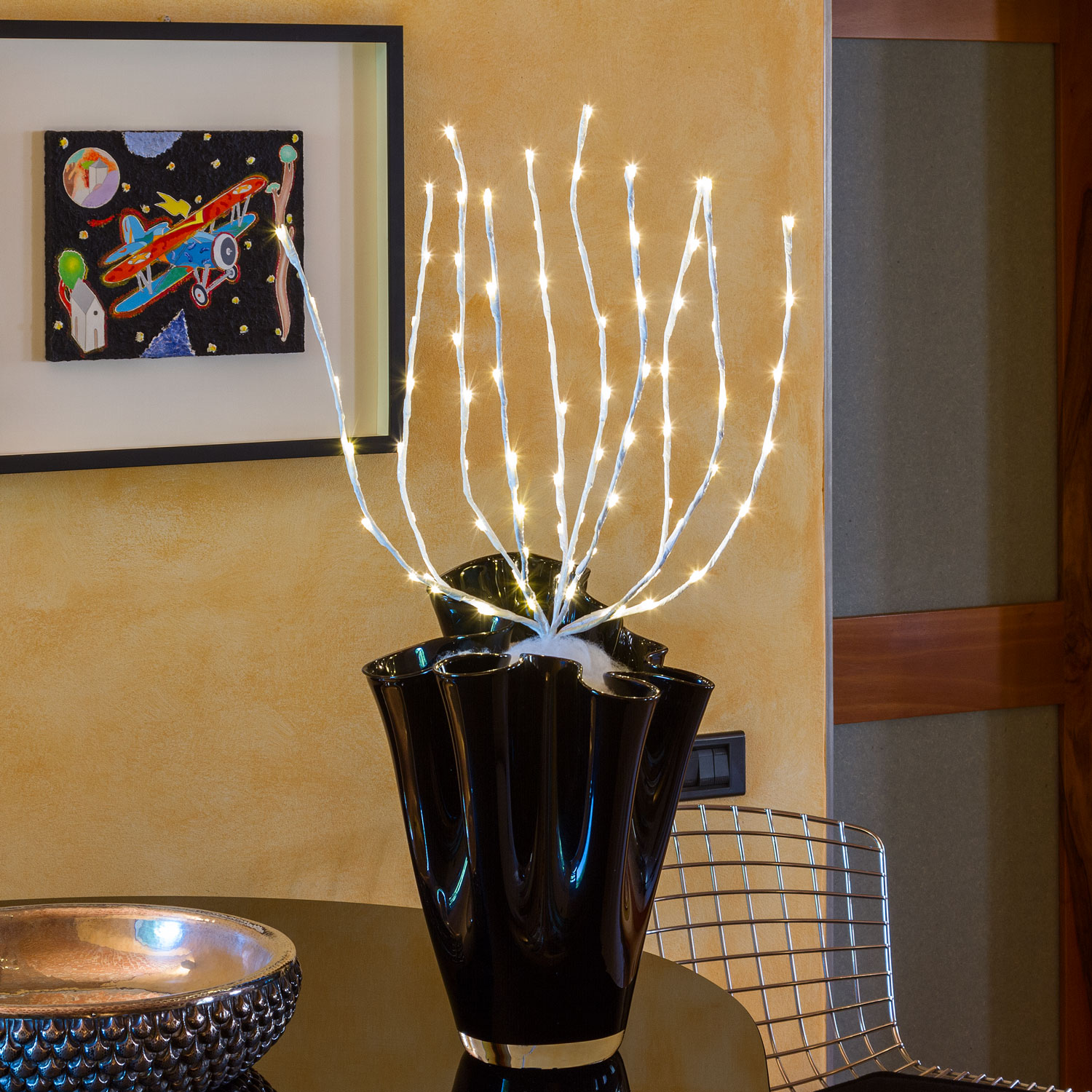 Branche blanche, h. 75 cm, led blanc chaud 1 Branche blanche, h. 75 cm, led blanc chaud 1