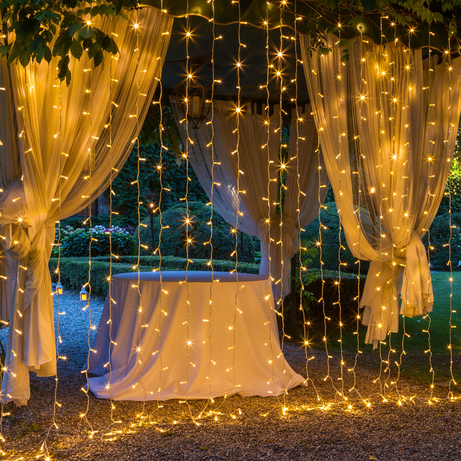 Lichtervorhang 1 x h 2 m, 96 Maxi LEDs warmweiß, transparentes Kabel, erweiterbar 4 Lichtervorhang 1 x h 2 m, 96 Maxi LEDs warmweiß, transparentes Kabel, erweiterbar 4