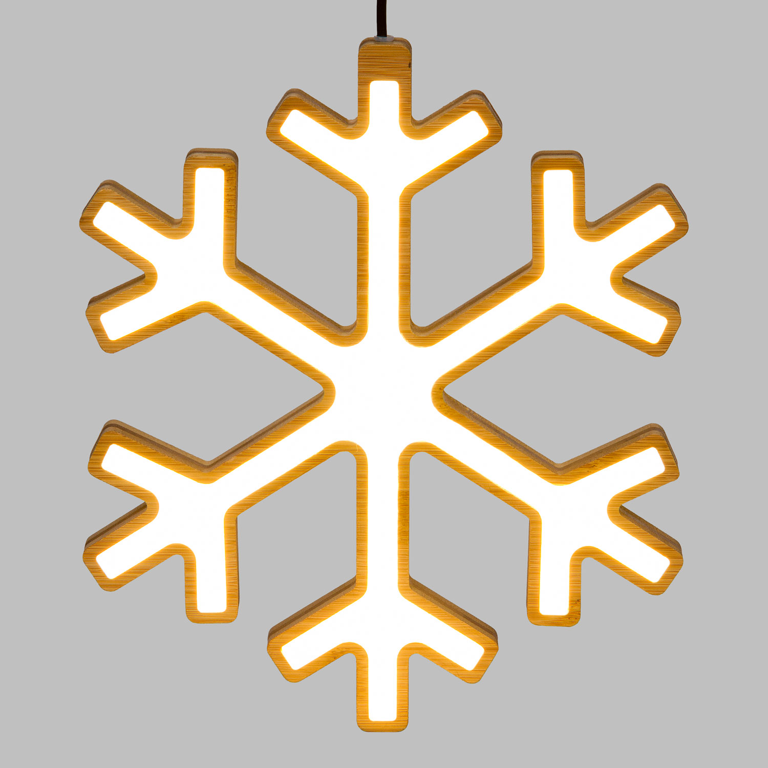 Copo de nieve de madera natural, 30 cm, led blanco cálido 4 Copo de nieve de madera natural, 30 cm, led blanco cálido 4