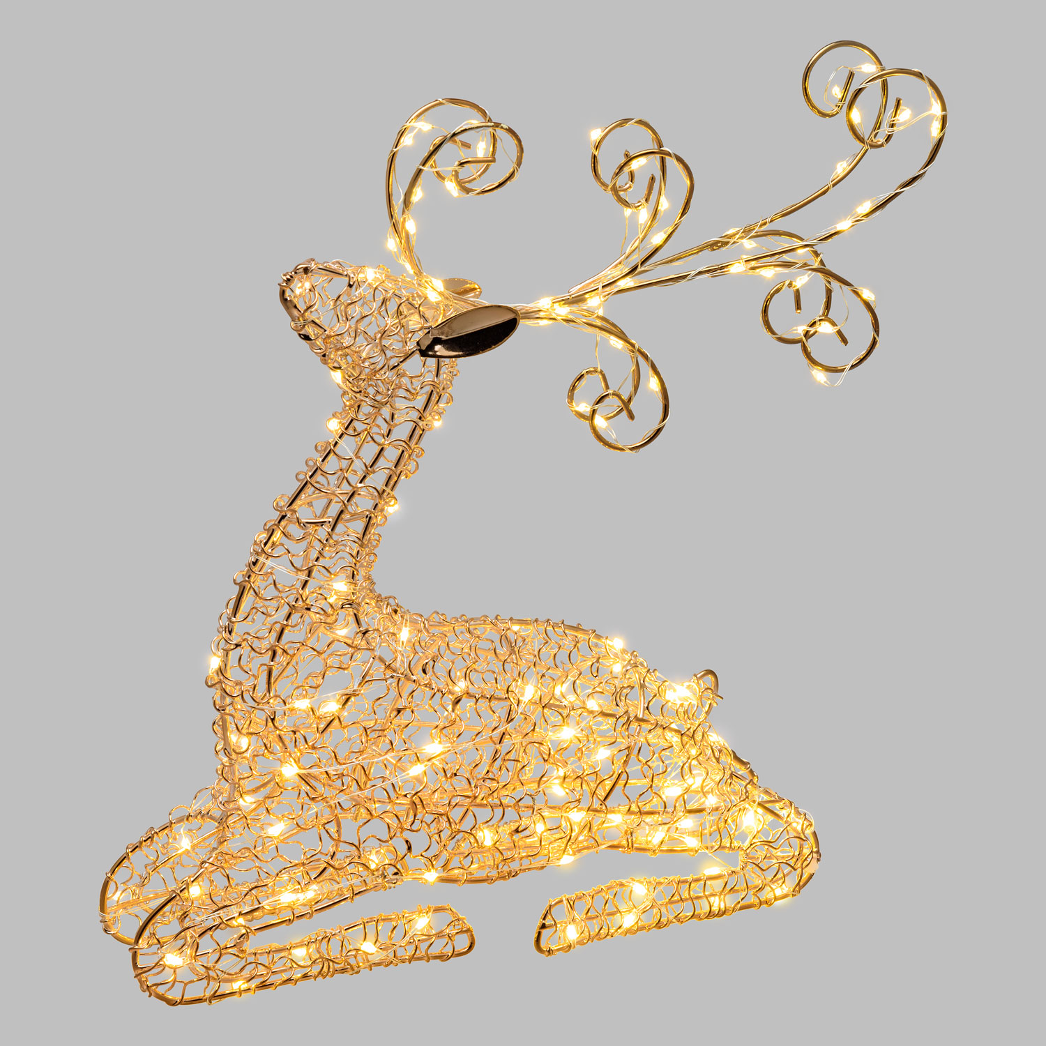 Rentier aus Metalldraht h 30 cm, MicroLEDs warmweiß 6 Rentier aus Metalldraht h 30 cm, MicroLEDs warmweiß 6