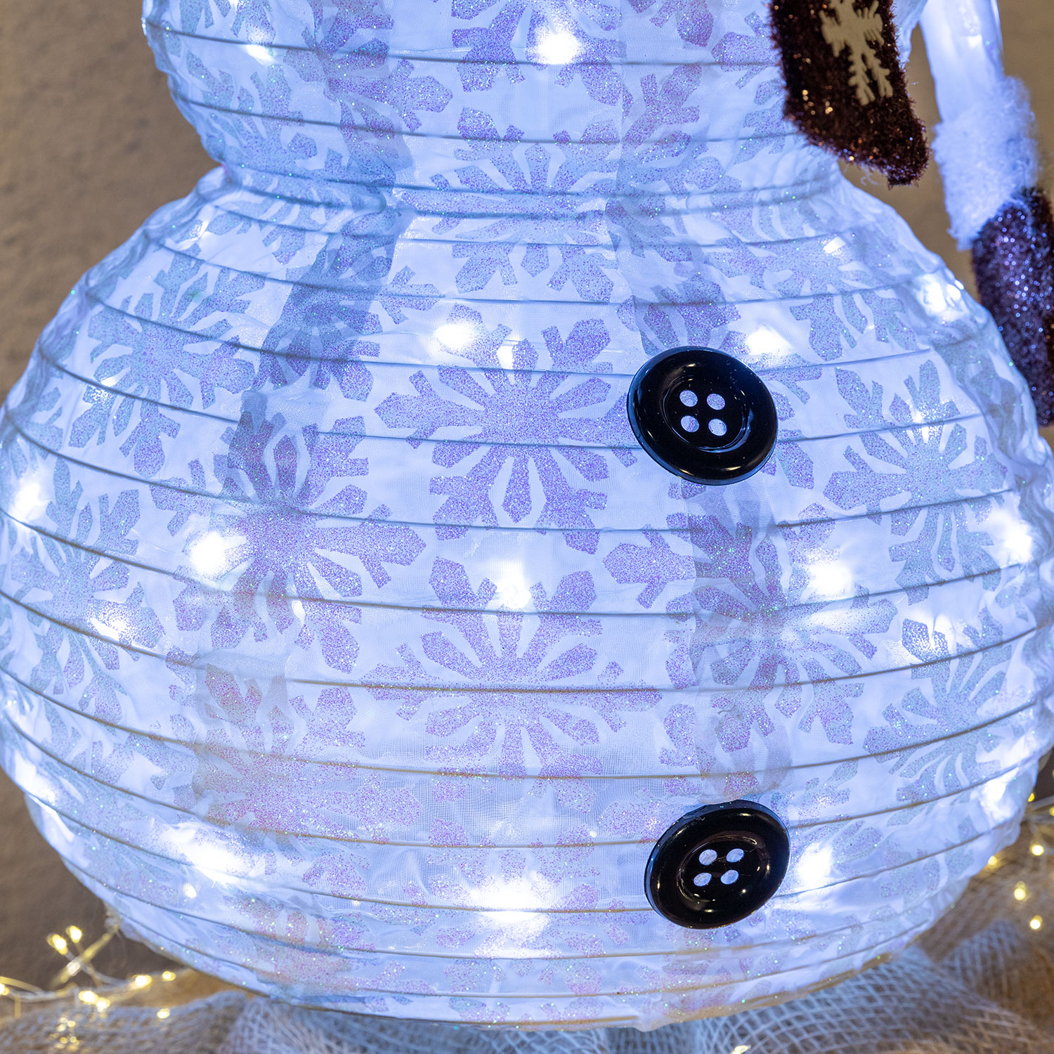 Bonhomme de neige repliable h 90 cm, led blanc froid 8 Bonhomme de neige repliable h 90 cm, led blanc froid 8