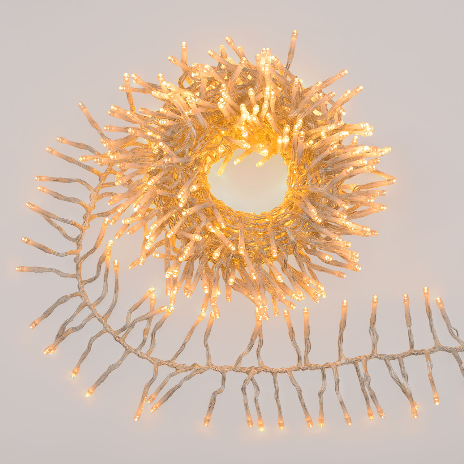 Lichterkette Cluster Connect+ 5 m, 500 LEDs Warmweiß, transparentes Kabel, verlängerbar Lichterkette Cluster Connect+ 5 m, 500 LEDs Warmweiß, transparentes Kabel, verlängerbar