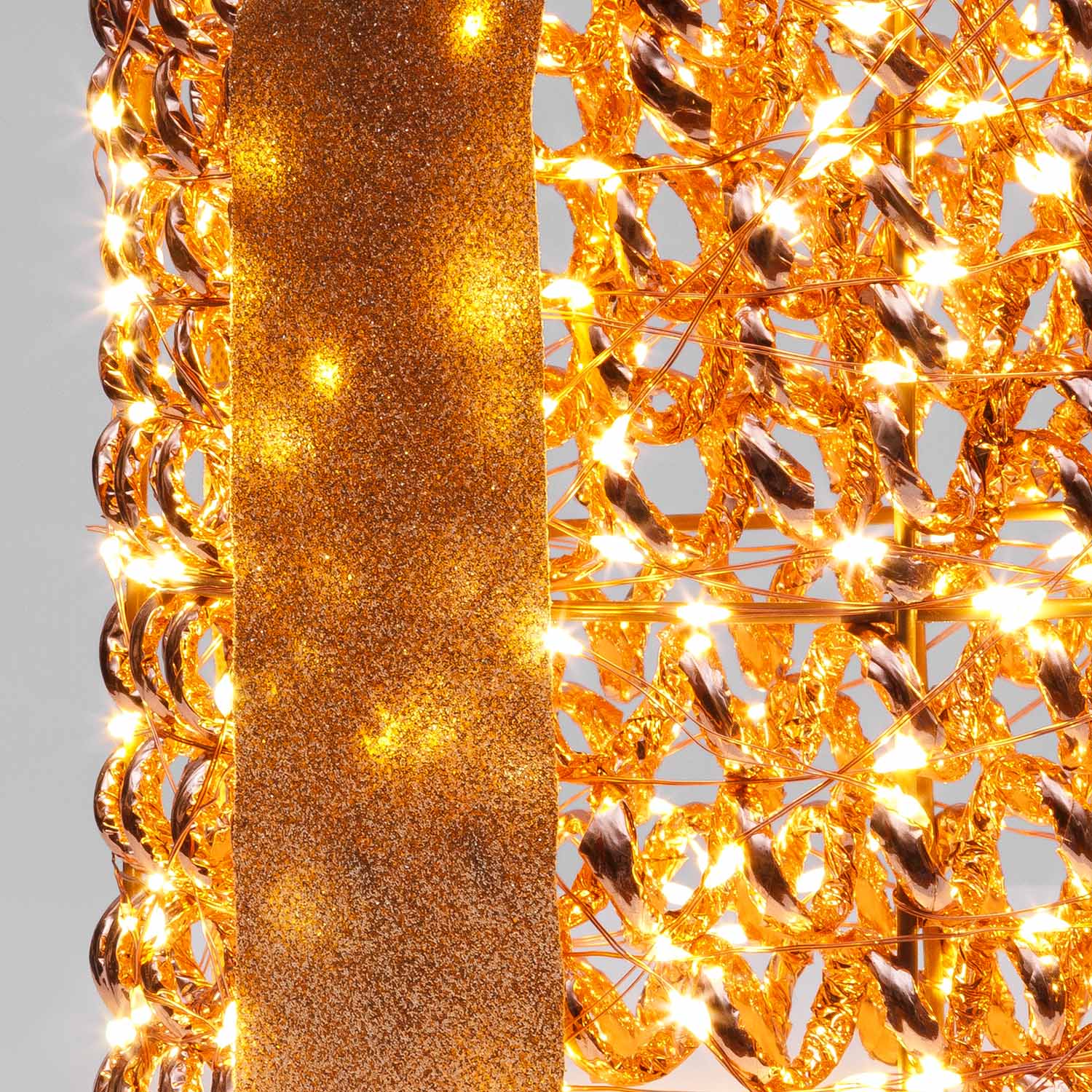 Set 3 Pacchi Regalo 3D Rose Gold, filo a spirale, forma cilindrica, led bianco caldo 5