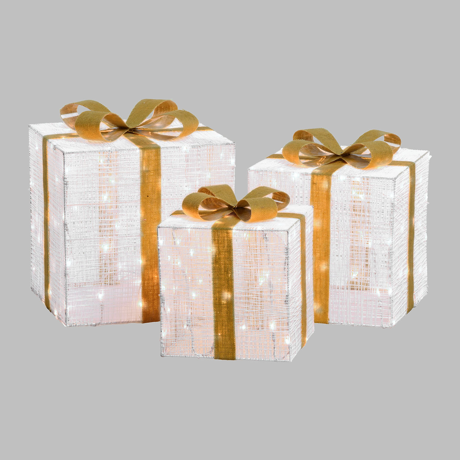 Set 3 Paquets Cadeaux 3D Light Cream & Brown, 240 Dual LED blanc extra chaud et blanc froid 3