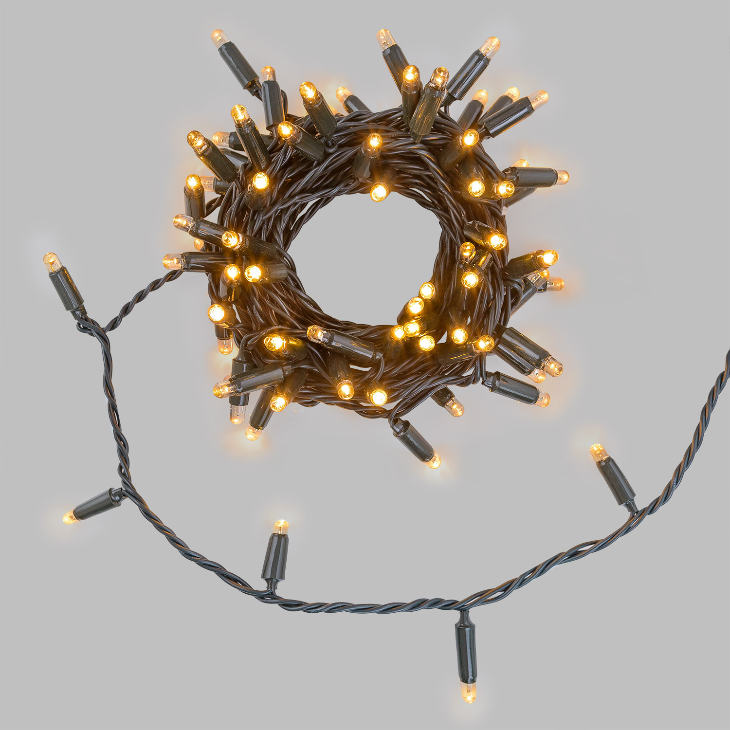 8 m Warm White Connect ProLine 36V String Lights, 80 maxiLEDs, green cable, connectable