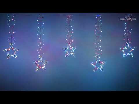 Eisregen Lichterkette mit Sternen, 3,7 x h 0,8 m, 950 MicroLEDS RGB Multiflash 2 Eisregen Lichterkette mit Sternen, 3,7 x h 0,8 m, 950 MicroLEDS RGB Multiflash 2